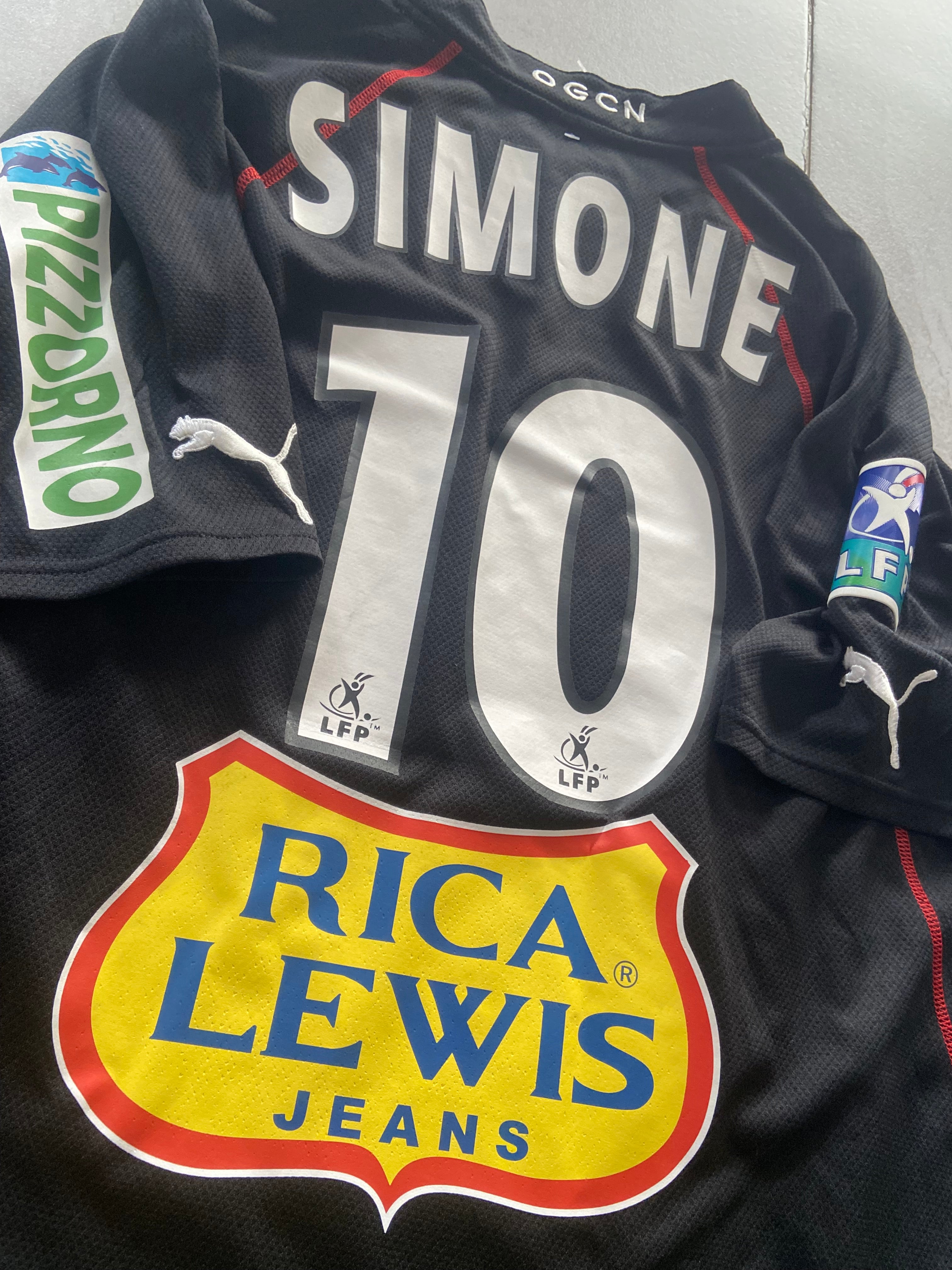 Maillot de foot PUMA de l’OGC NICE (porté N.10 SIMONE) saison 2003-04