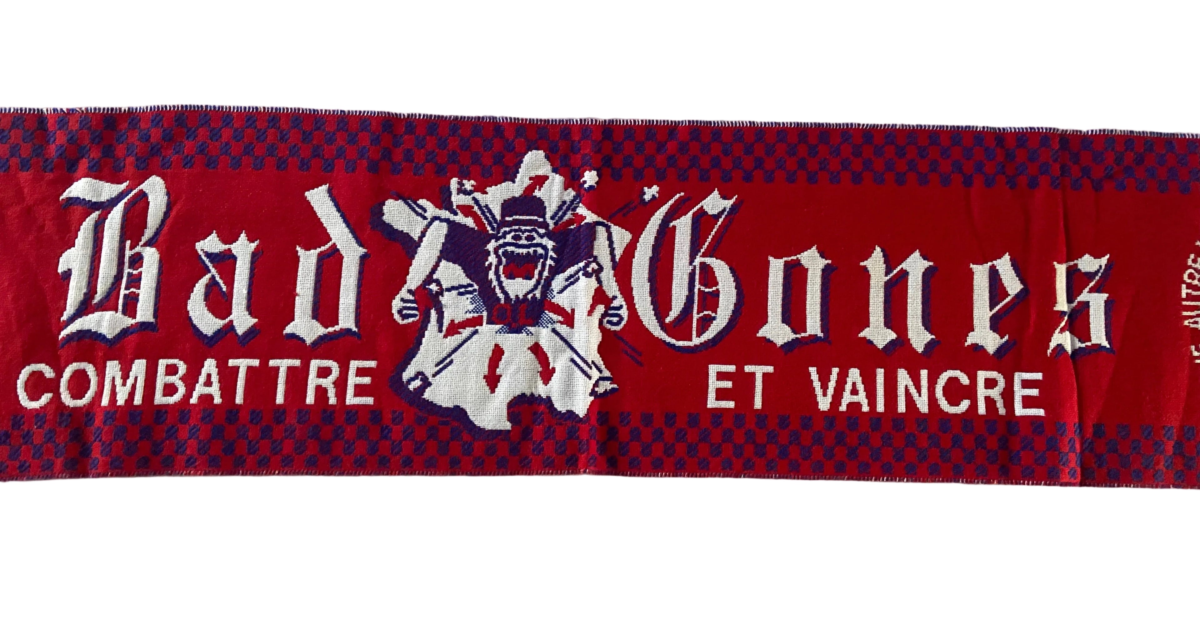 Echarpe de foot de l’OL LYON groupe BAD GONES Scarf Supporter COLLECTOR