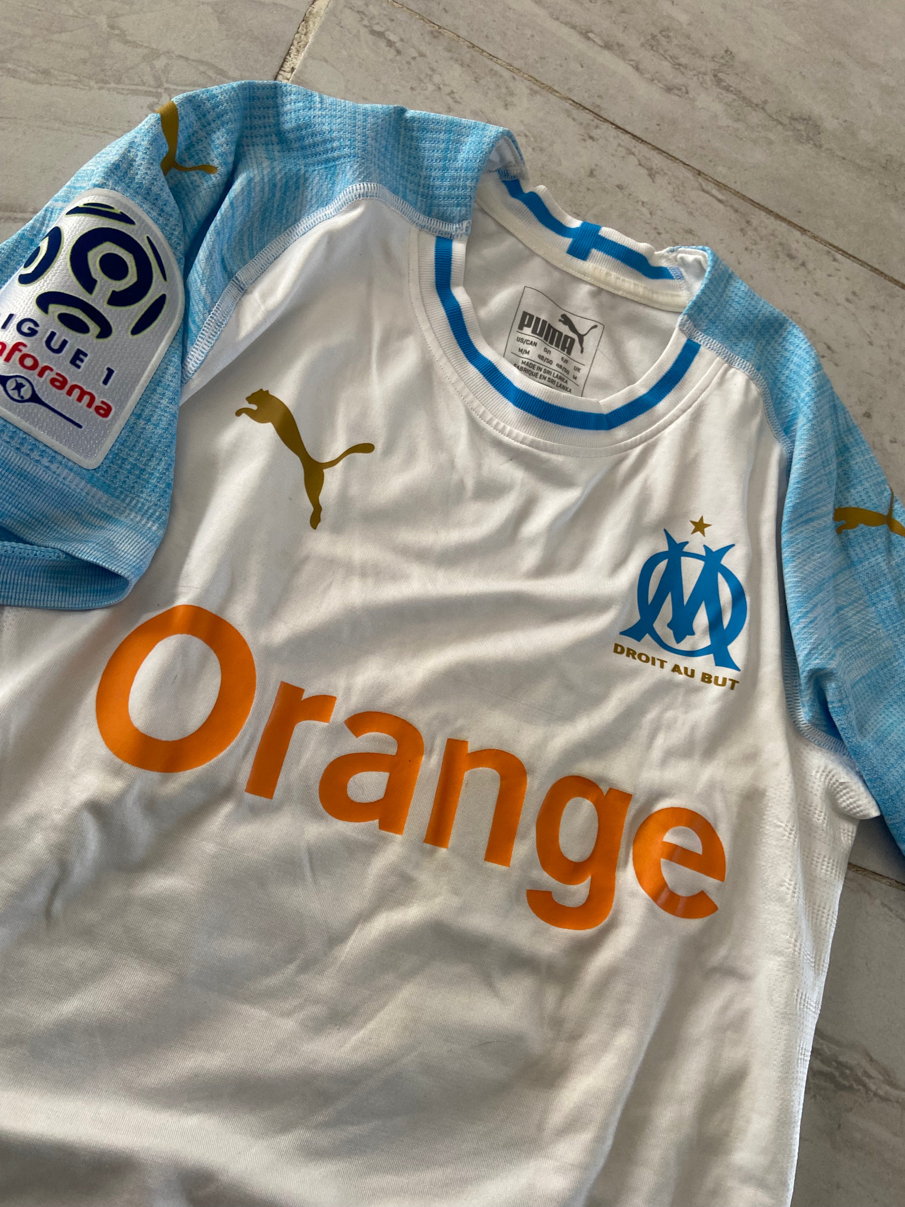 Maillot de foot PUMA de l’OM MARSEILLE (porté N.14 CLINTON NJIE) saison 2018-19