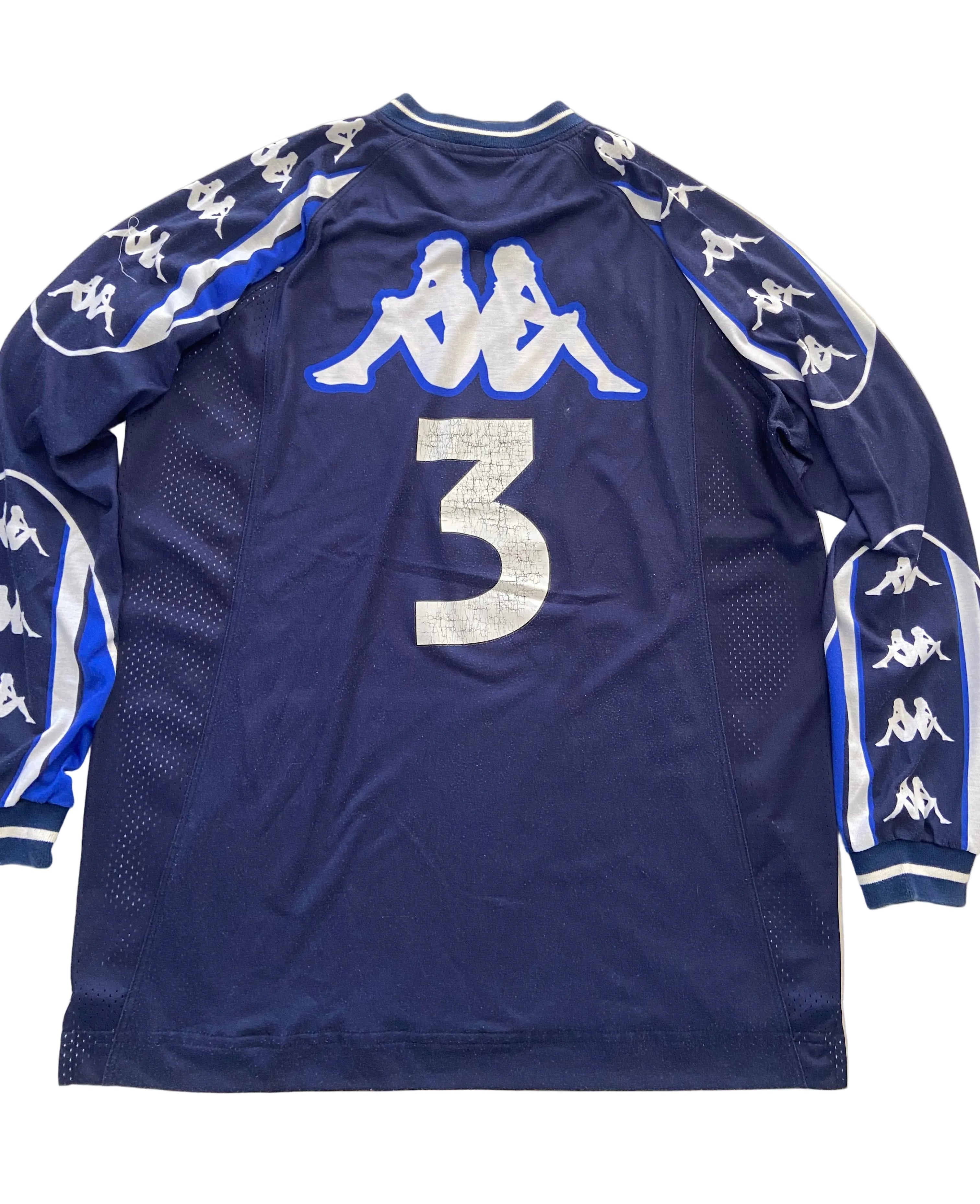 Maillot de foot KAPPA entraînement de l’équipe d’ITALIE (porté N.3 MALDINI) qualification euro 2000