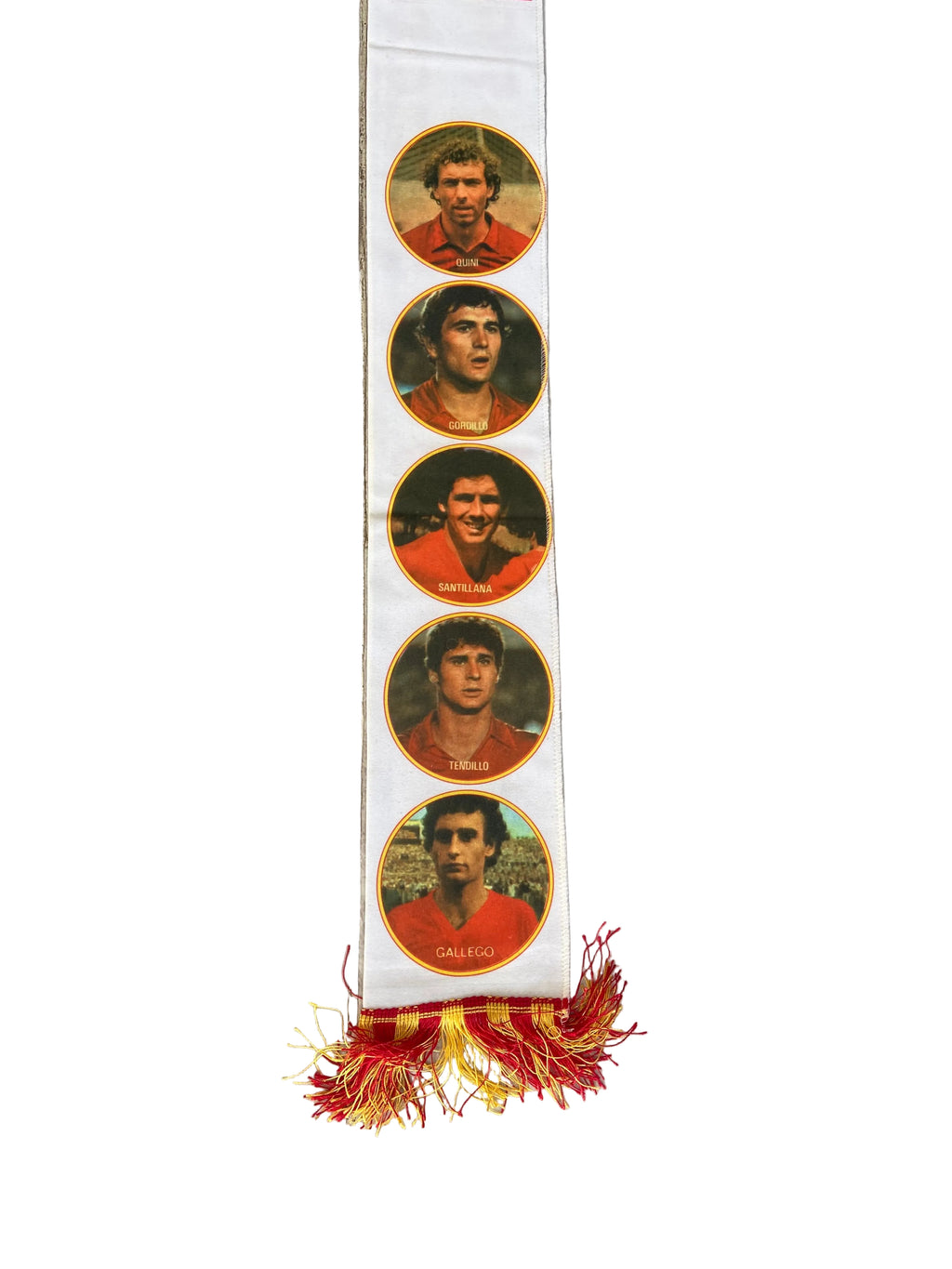 Écharpe de foot -Equipe nationale d’Espagne - Photos joueurs- Coupe du Monde 1982- vintage COLLECTOR