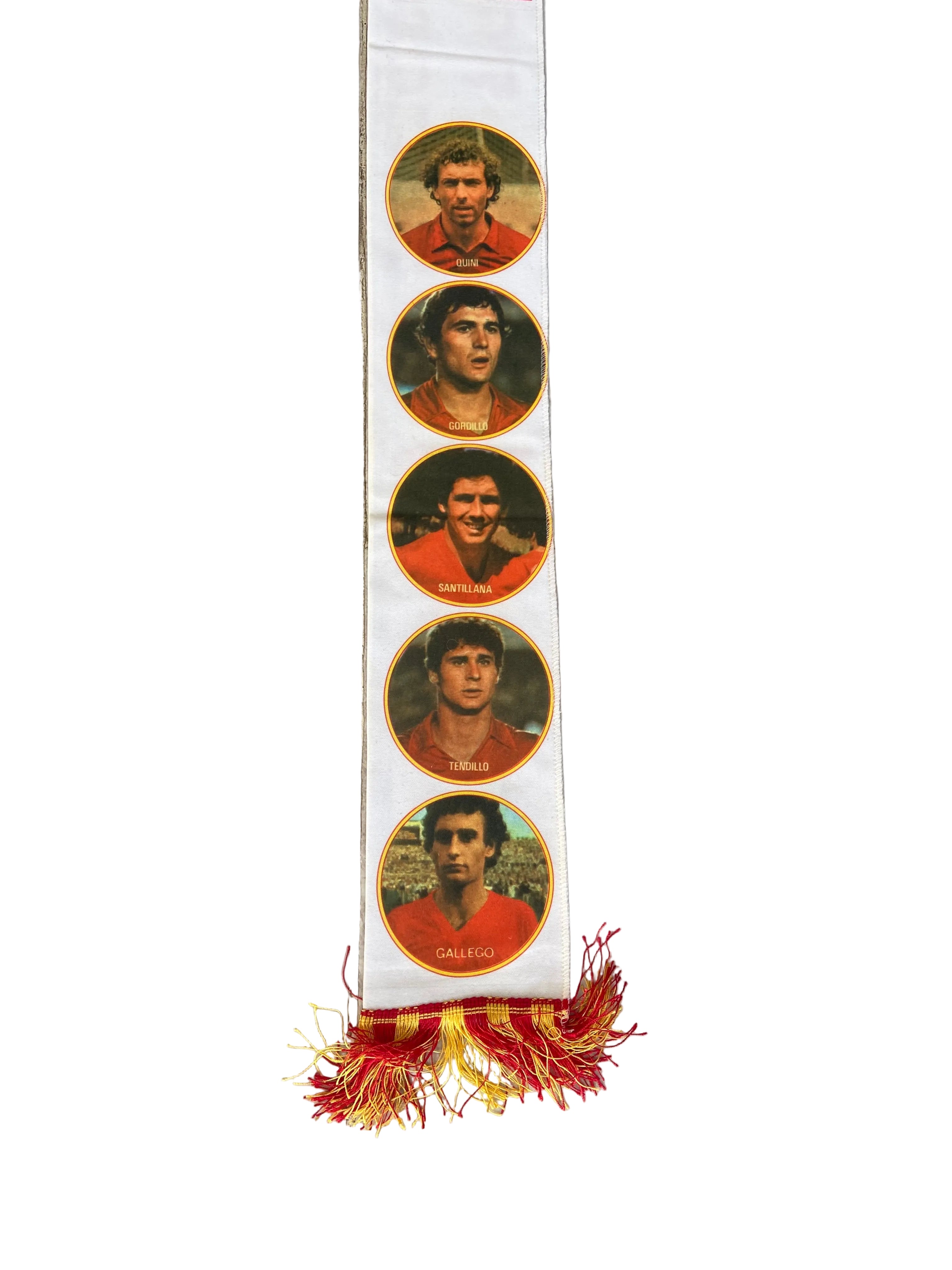 Écharpe de foot -Equipe nationale d’Espagne - Photos joueurs- Coupe du Monde 1982- vintage COLLECTOR
