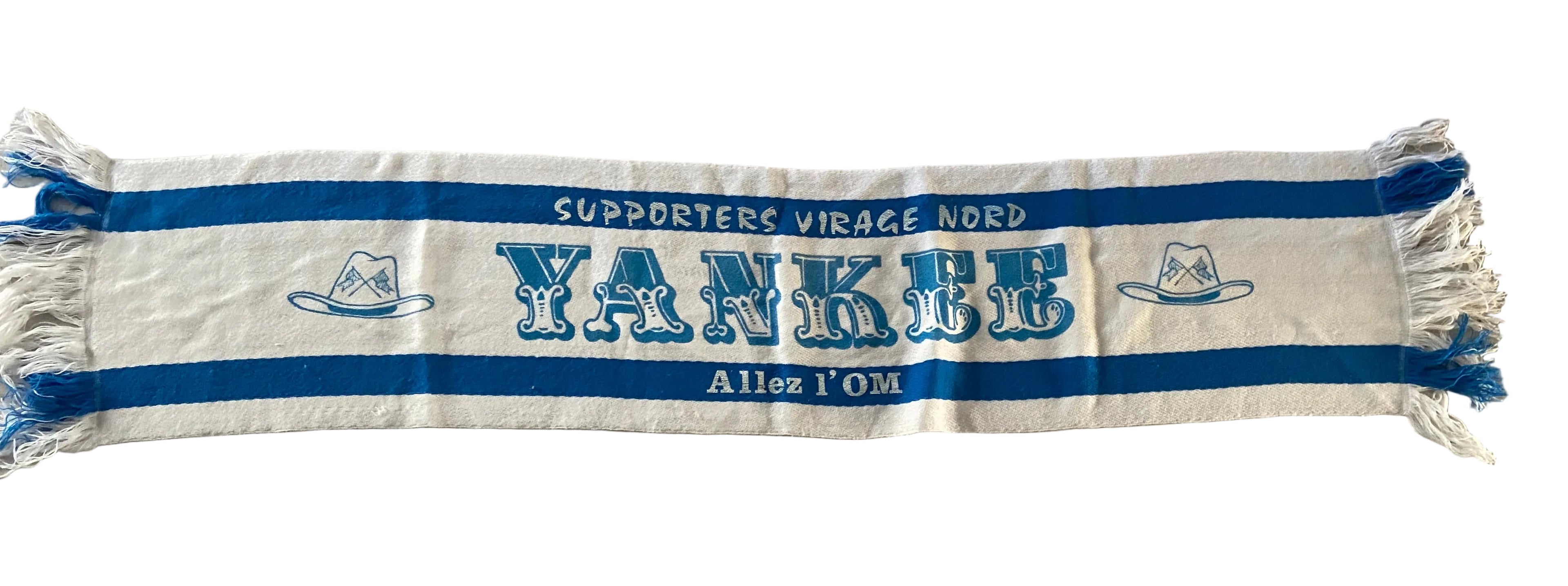Echarpe de foot de l’OM MARSEILLE groupe Supporter YANKEE Virage Nord Scarf Supporter COLLECTOR