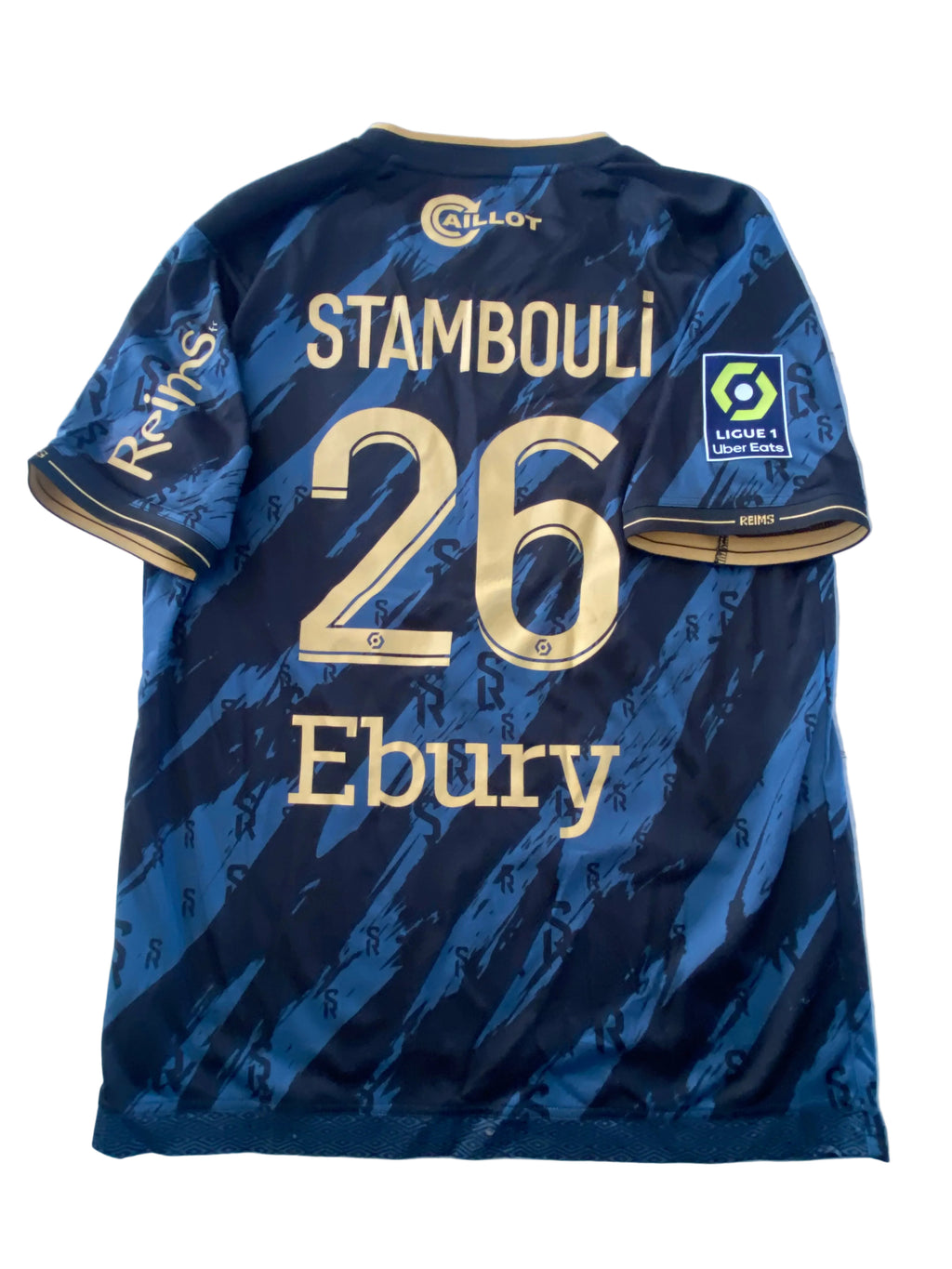 Maillot de foot UMBRO du STADE de REIMS (porté du N.26 STAMBOULI) saison 2023-24