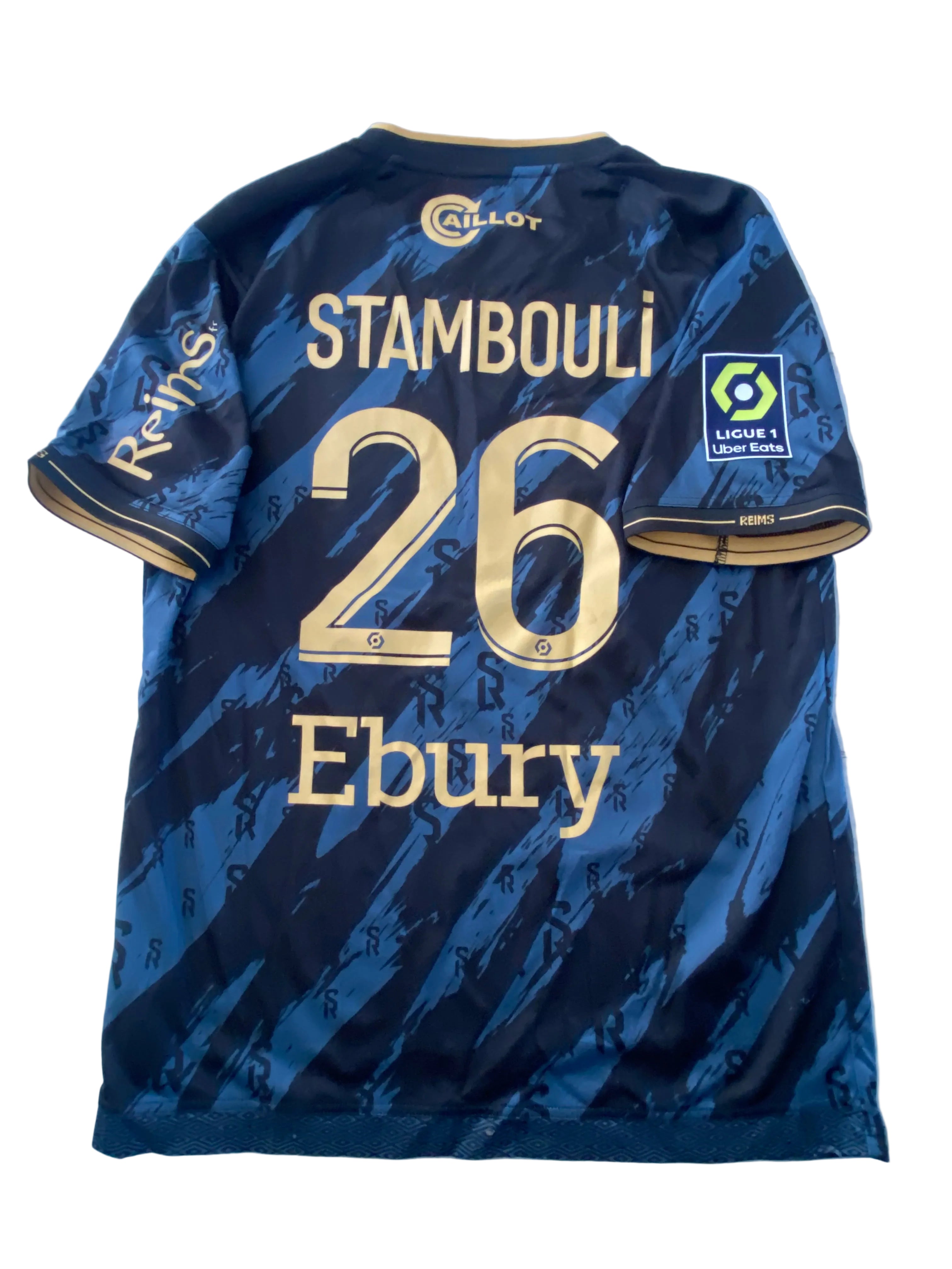 Maillot de foot UMBRO du STADE de REIMS (porté du N.26 STAMBOULI) saison 2023-24