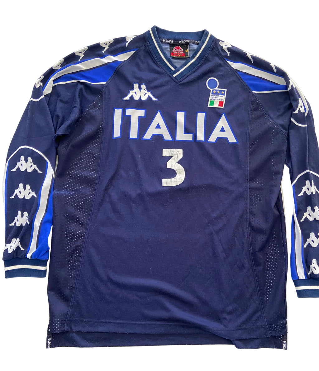 Maillot de foot KAPPA entraînement de l’équipe d’ITALIE (porté N.3 MALDINI) qualification euro 2000