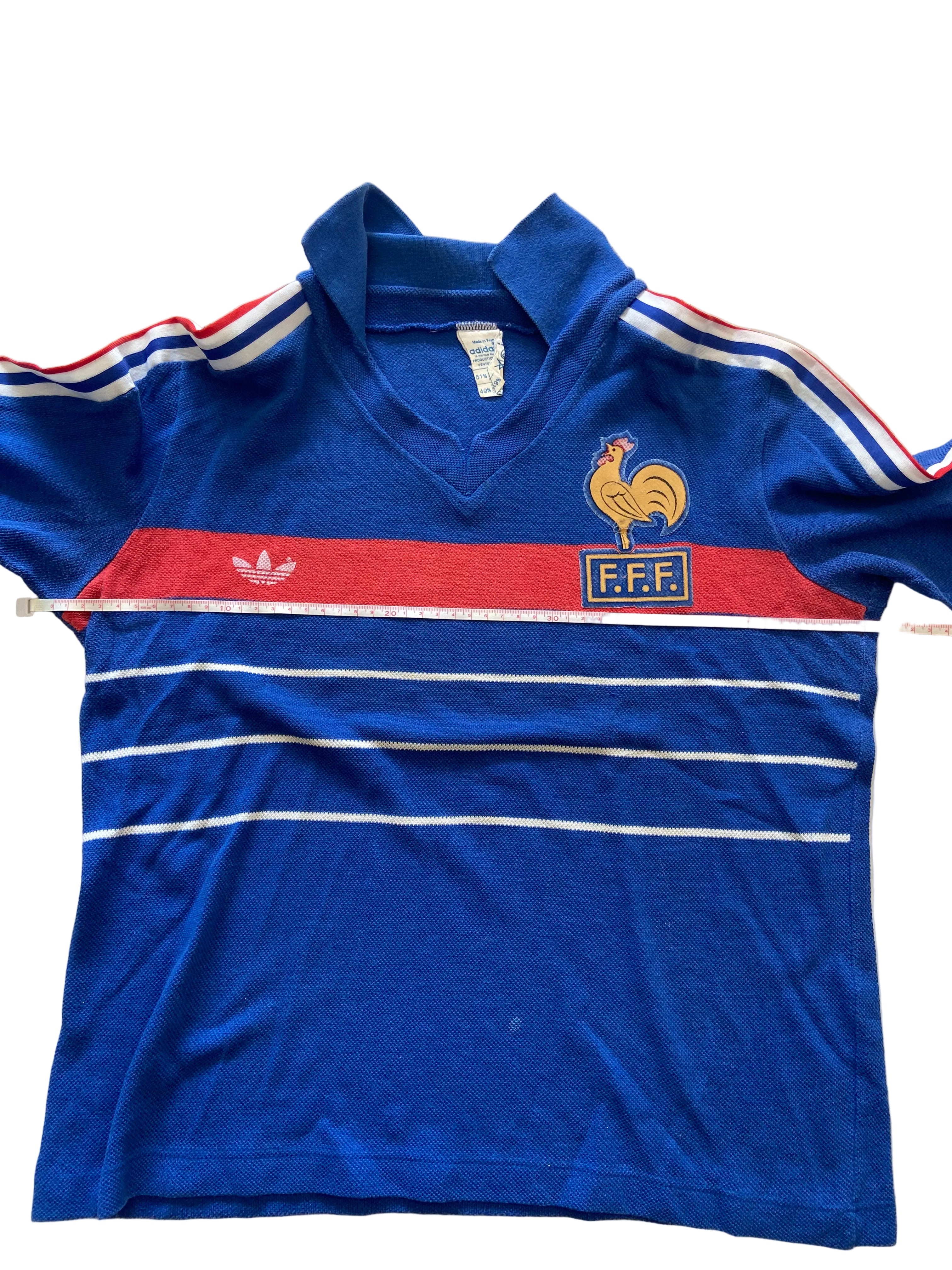 Maillot de foot ADIDAS de L’équipe de FRANCE 1984 (N.10 PLATINI)