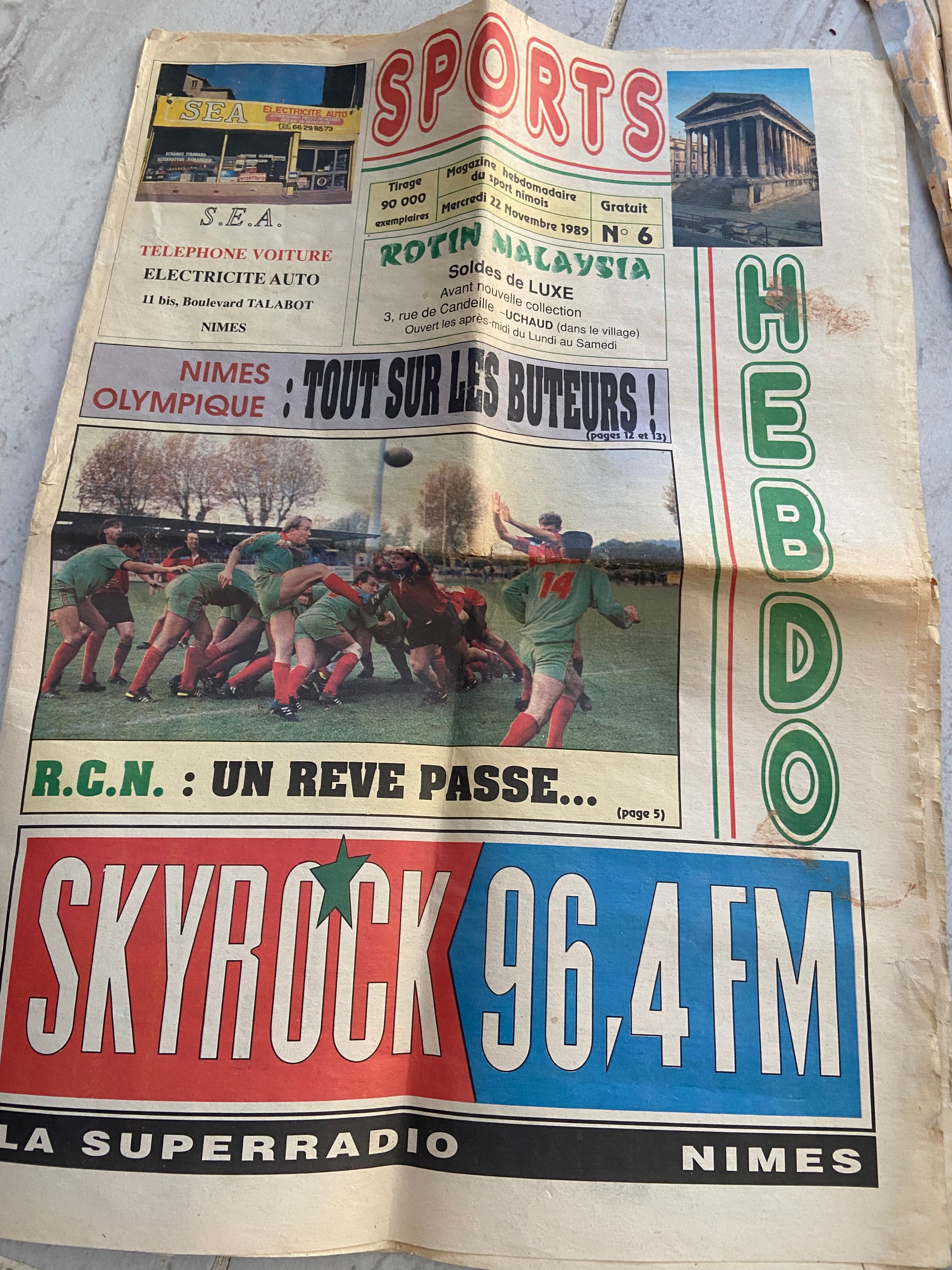 Pack Archives Historique Nîmes Olympique – Journaux "Aller Nîmes" 1951 & Photo Champion Division 2 1950 Collector