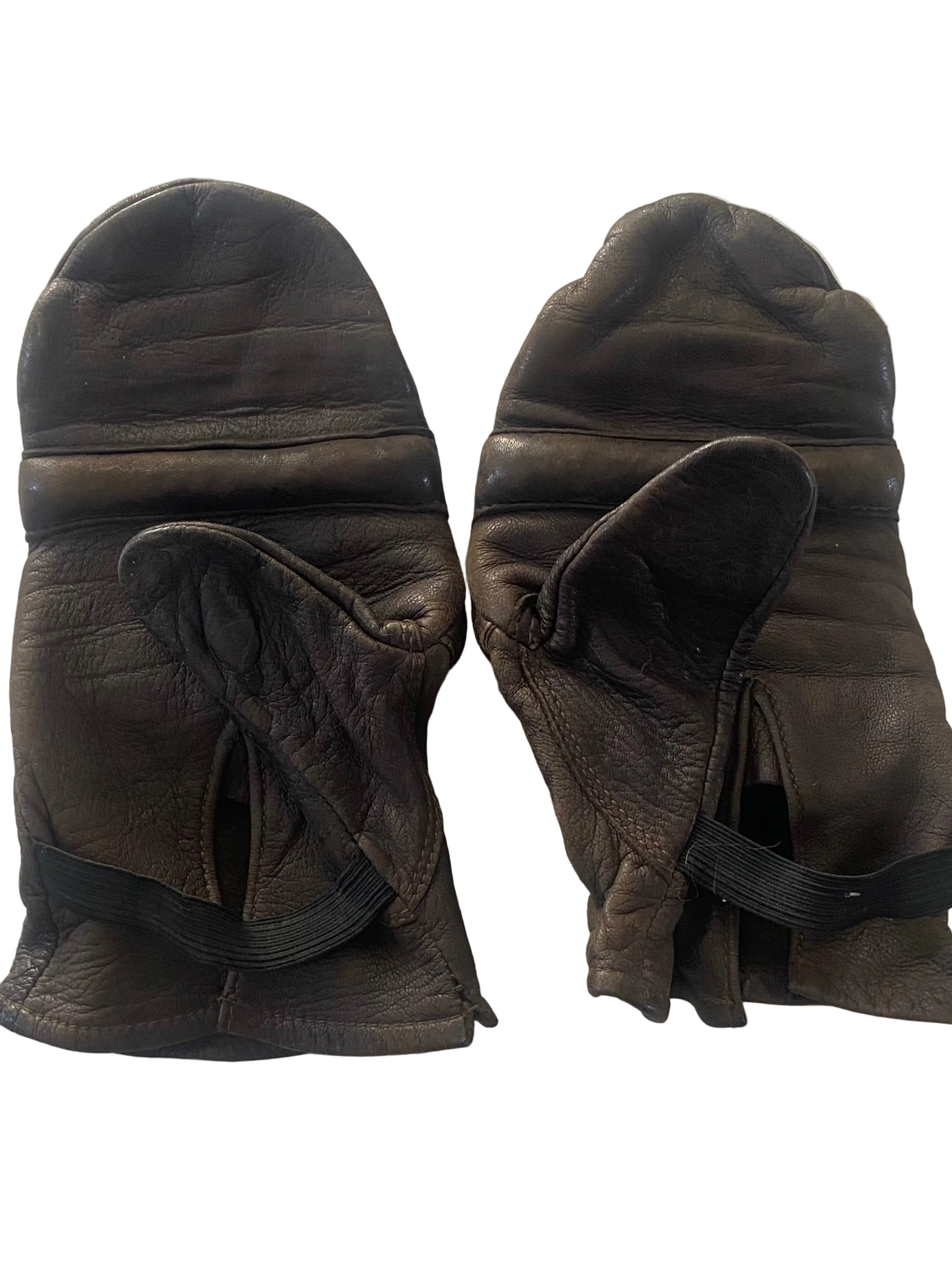 Paire de Mitaines de Sac "Heritage" - Cuir Brun Vieilli - Design Multi-Bourrelets- COLLECTOR