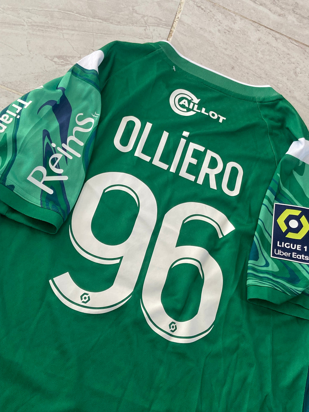 Maillot de foot UMBRO du STADE de REIMS (porté N.96 OLLIERO) saison 2023-24