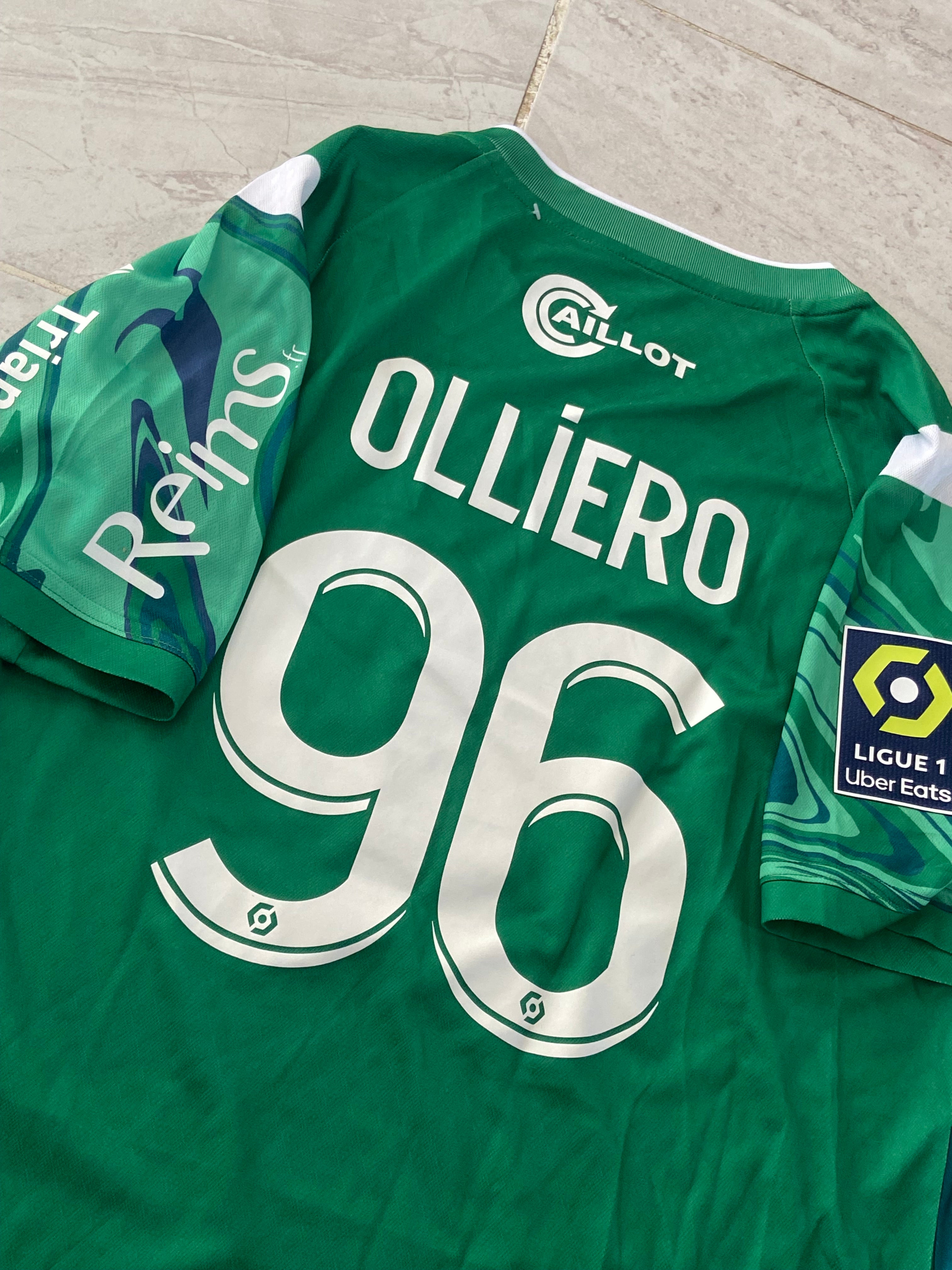Maillot de foot UMBRO du STADE de REIMS (porté N.96 OLLIERO) saison 2023-24