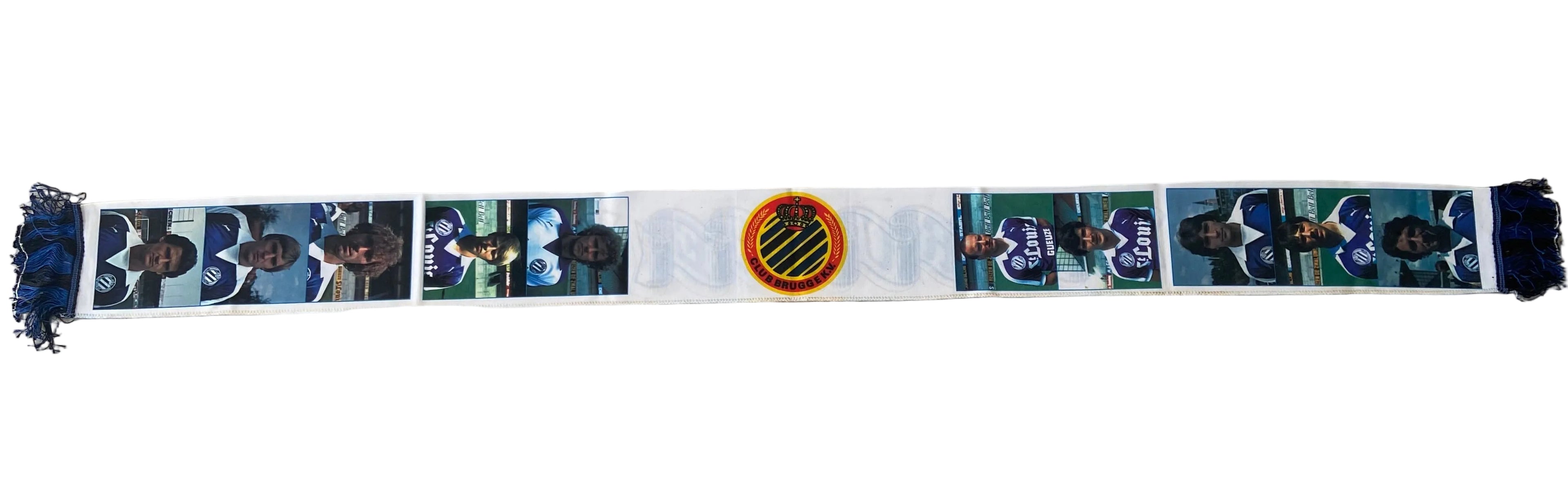 Écharpe de foot Vintage Club Brugge K.V. - Années 80 - Édition "Gallery" (neuve sous blister-Deadstock)