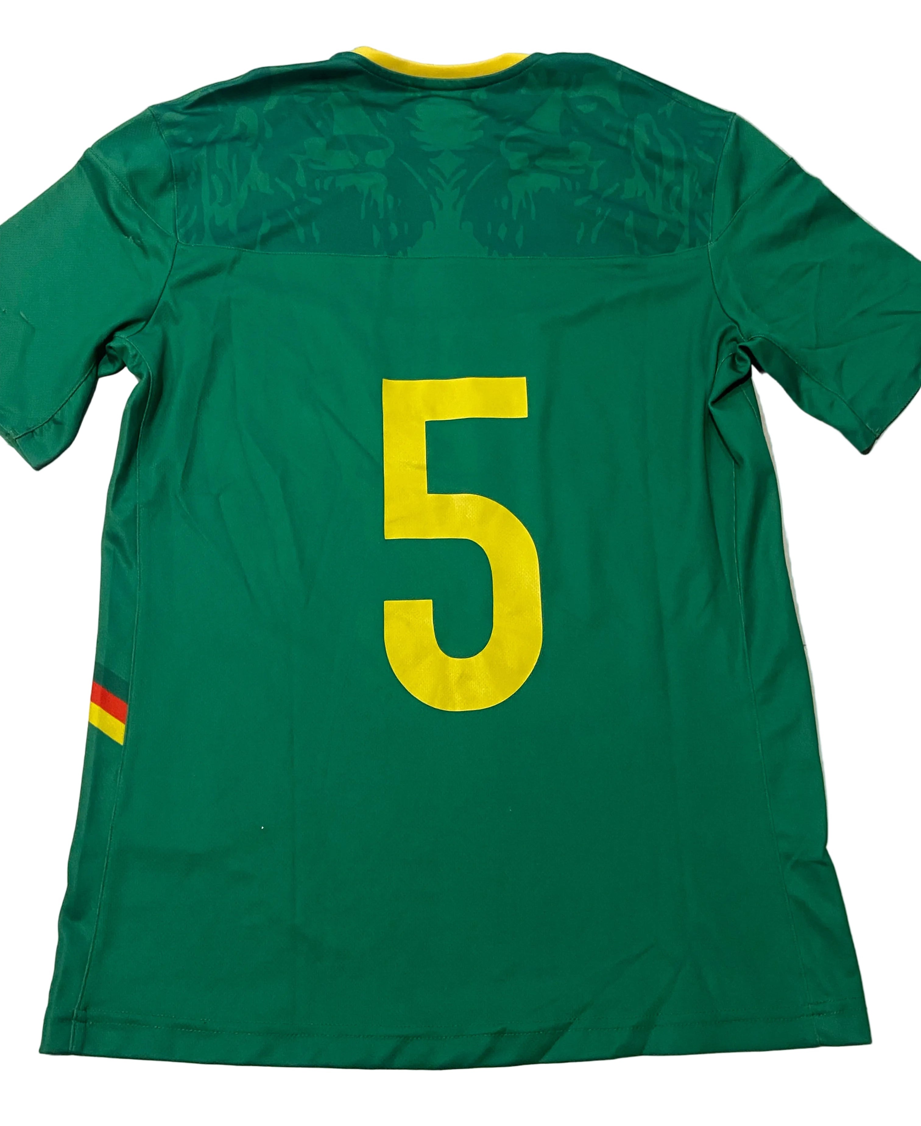 Maillot de foot du Cameroun (porté N.5 TCHATO) match qualification Coupe du Monde 2022