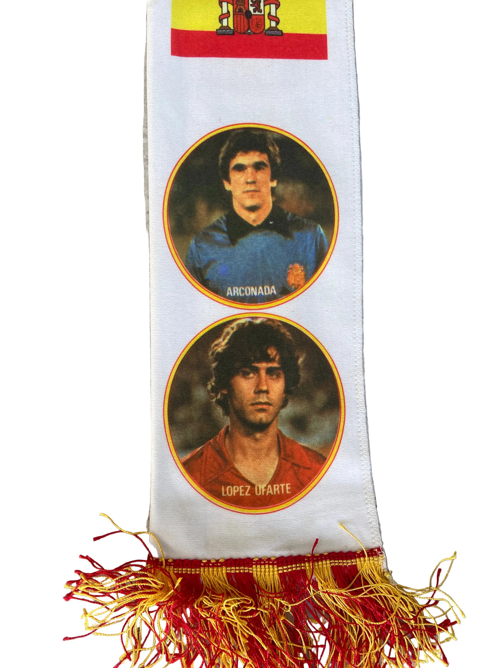Écharpe de foot -Equipe nationale d’Espagne - Photos joueurs- Coupe du Monde 1982- vintage COLLECTOR