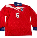 Maillot de foot Umbro du Chili (porté N.6 REYES) match qualification coupe du monde 1998