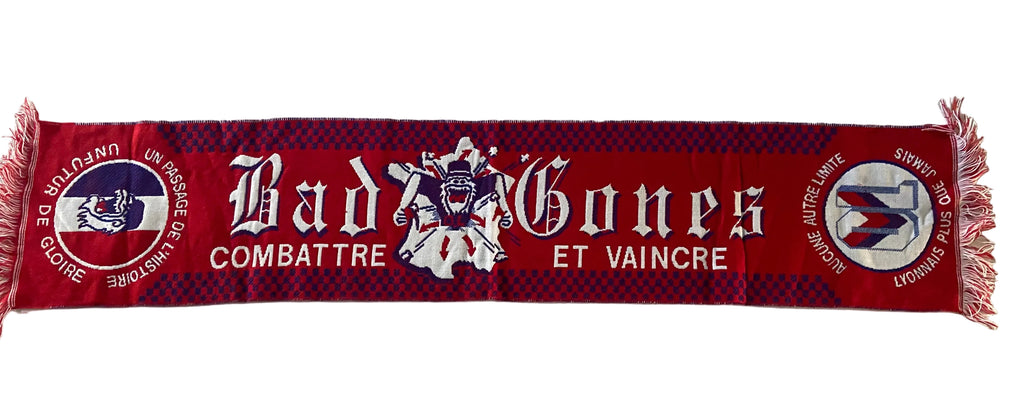 Echarpe de foot de l’OL LYON groupe BAD GONES Scarf Supporter COLLECTOR