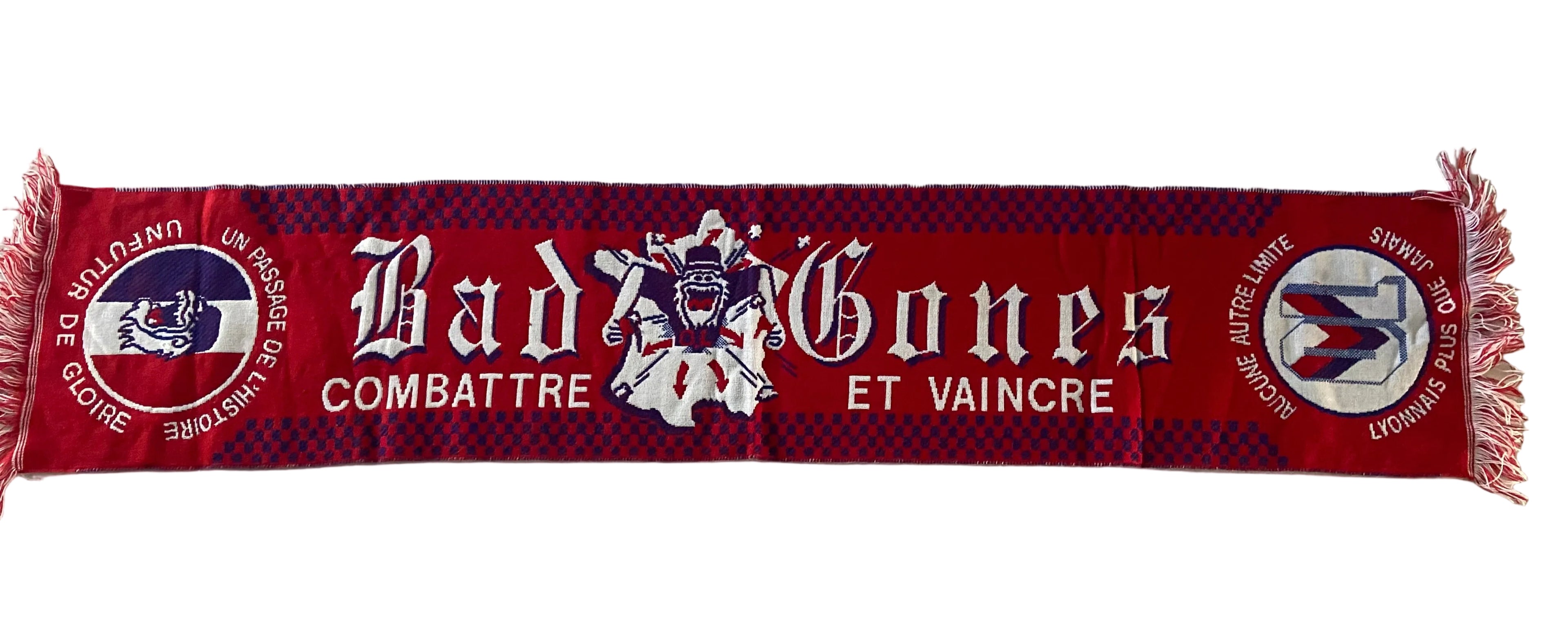Echarpe de foot de l’OL LYON groupe BAD GONES Scarf Supporter COLLECTOR