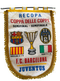 Fanion officiel de foot - Demi-finale Coupe des Coupes 1991 – FC Barcelone vs Juventus- Collector