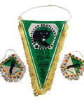 Lot de 3 Fanions officiel de foot de l’AS SAINT-ÉTIENNE ASSE – Palmarès 10 Titres – Iconique Panthère Noire