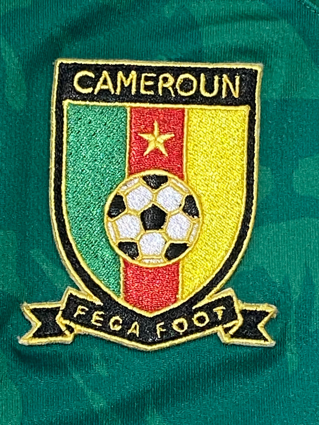 Maillot de foot du Cameroun (porté N.5 TCHATO) match qualification Coupe du Monde 2022