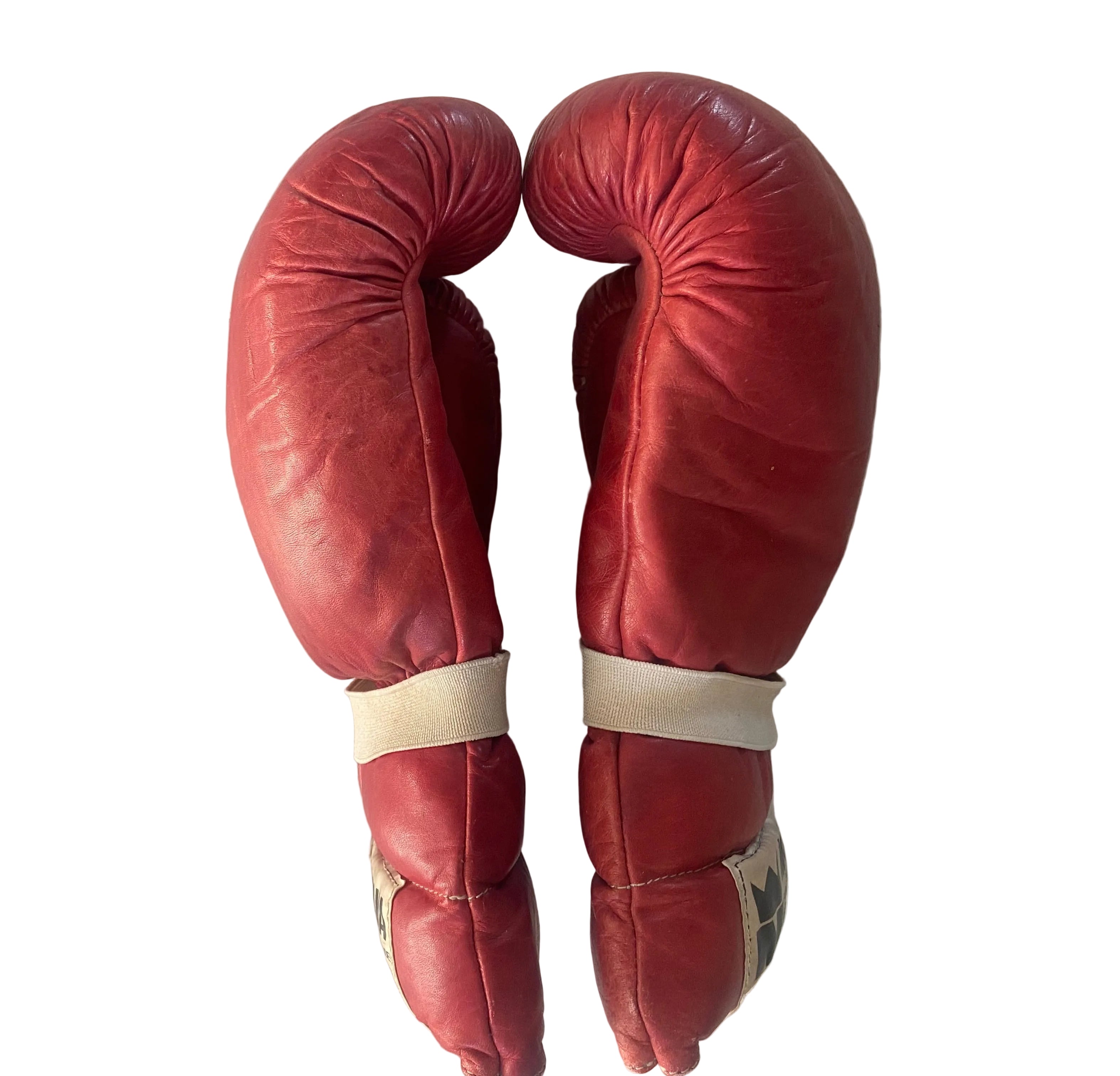 Paire de gants de boxe MONTANA Vintage - Cuir Rouge Patiné - Collection Ring- COLLECTOR