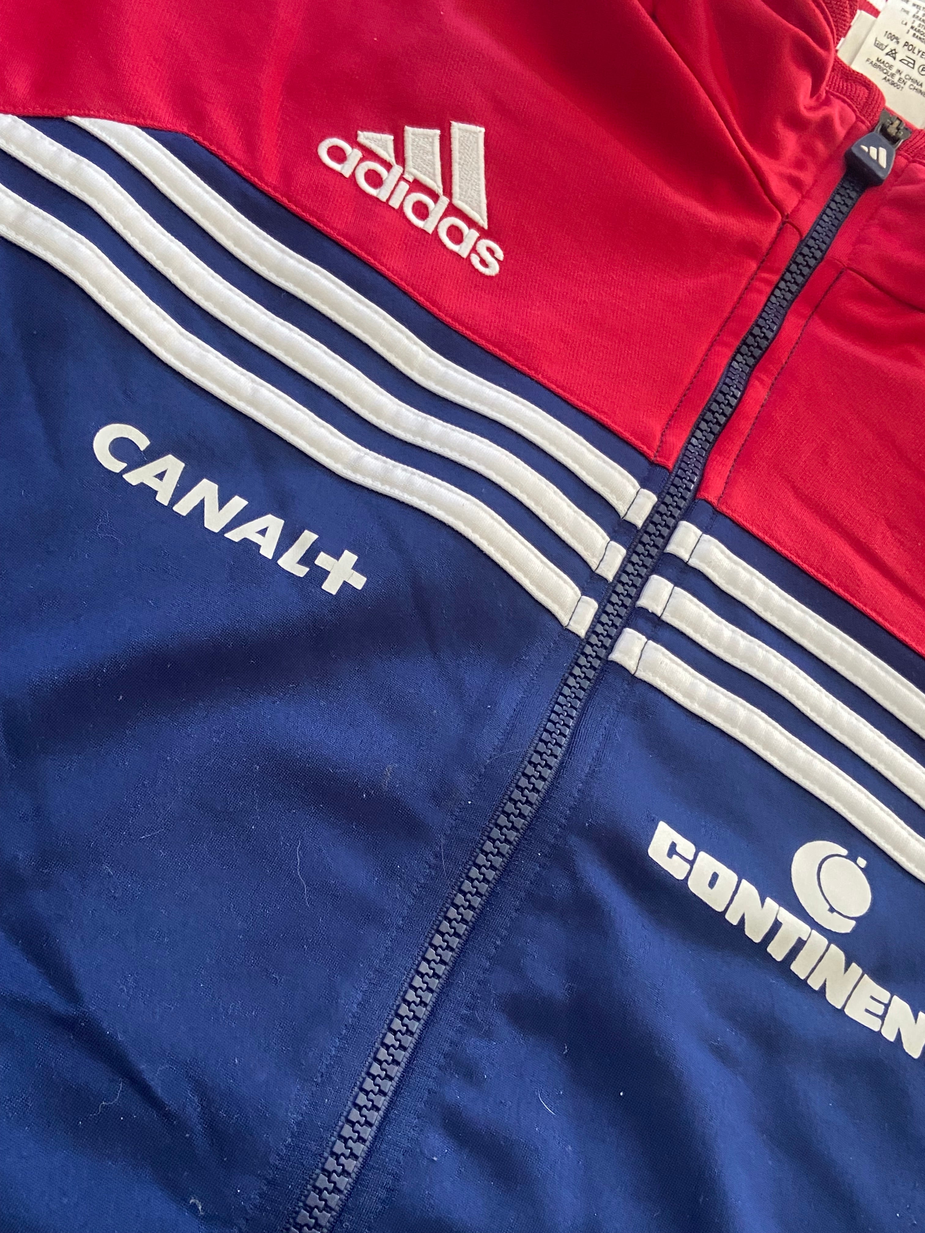 Veste de survêtement ADIDAS de l’équipe de FRANCE (porté joueur pro) saison 1999-2000