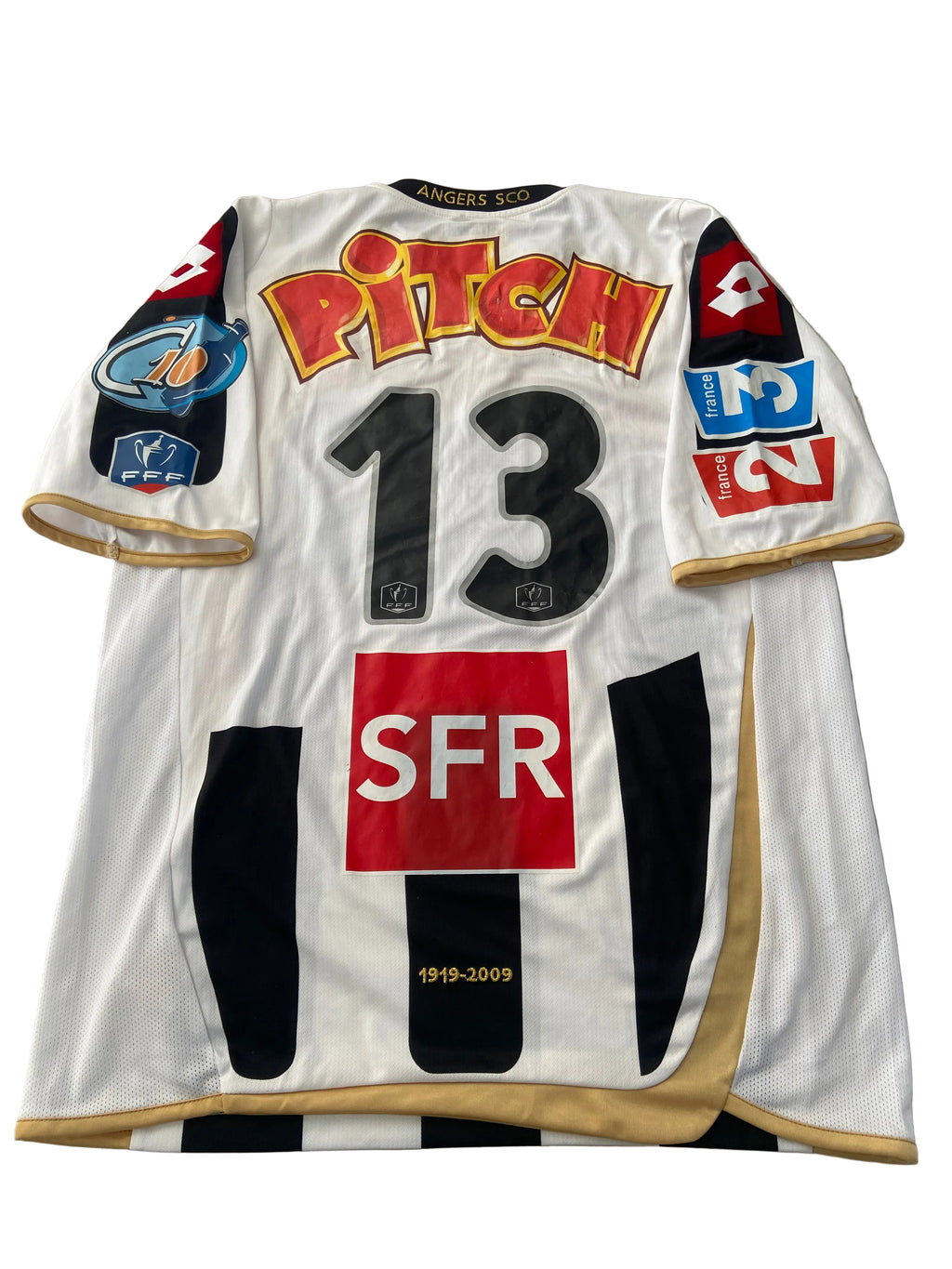 Maillot de foot LOTTO du SCO d’ANGERS (porté N.13 ) en Coupe de France 2009-10