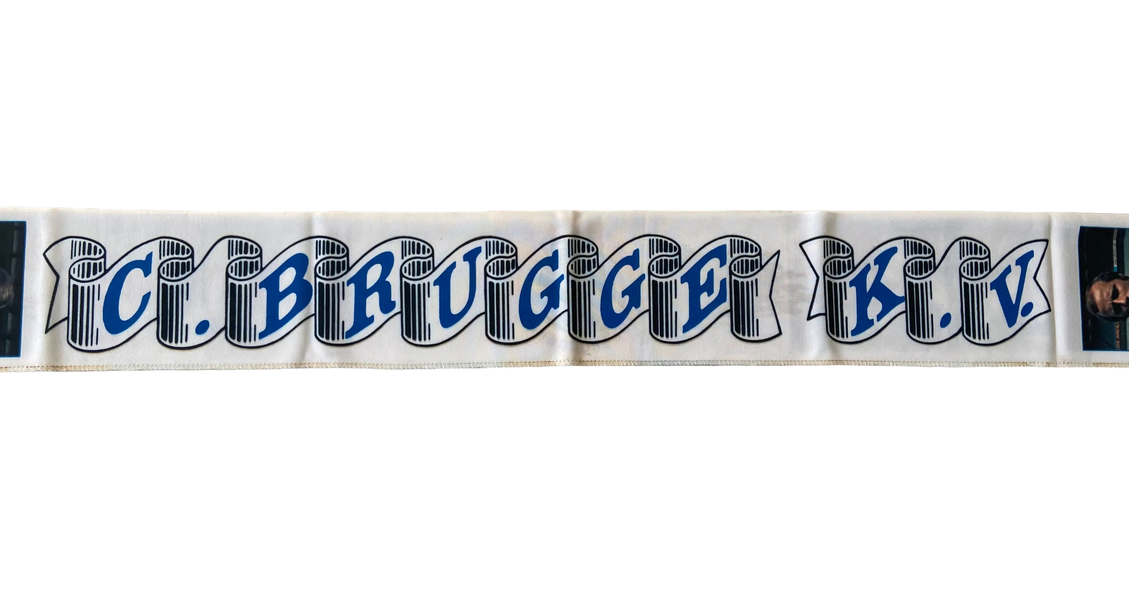 Écharpe de foot Vintage Club Brugge K.V. - Années 80 - Édition "Gallery" (neuve sous blister-Deadstock)