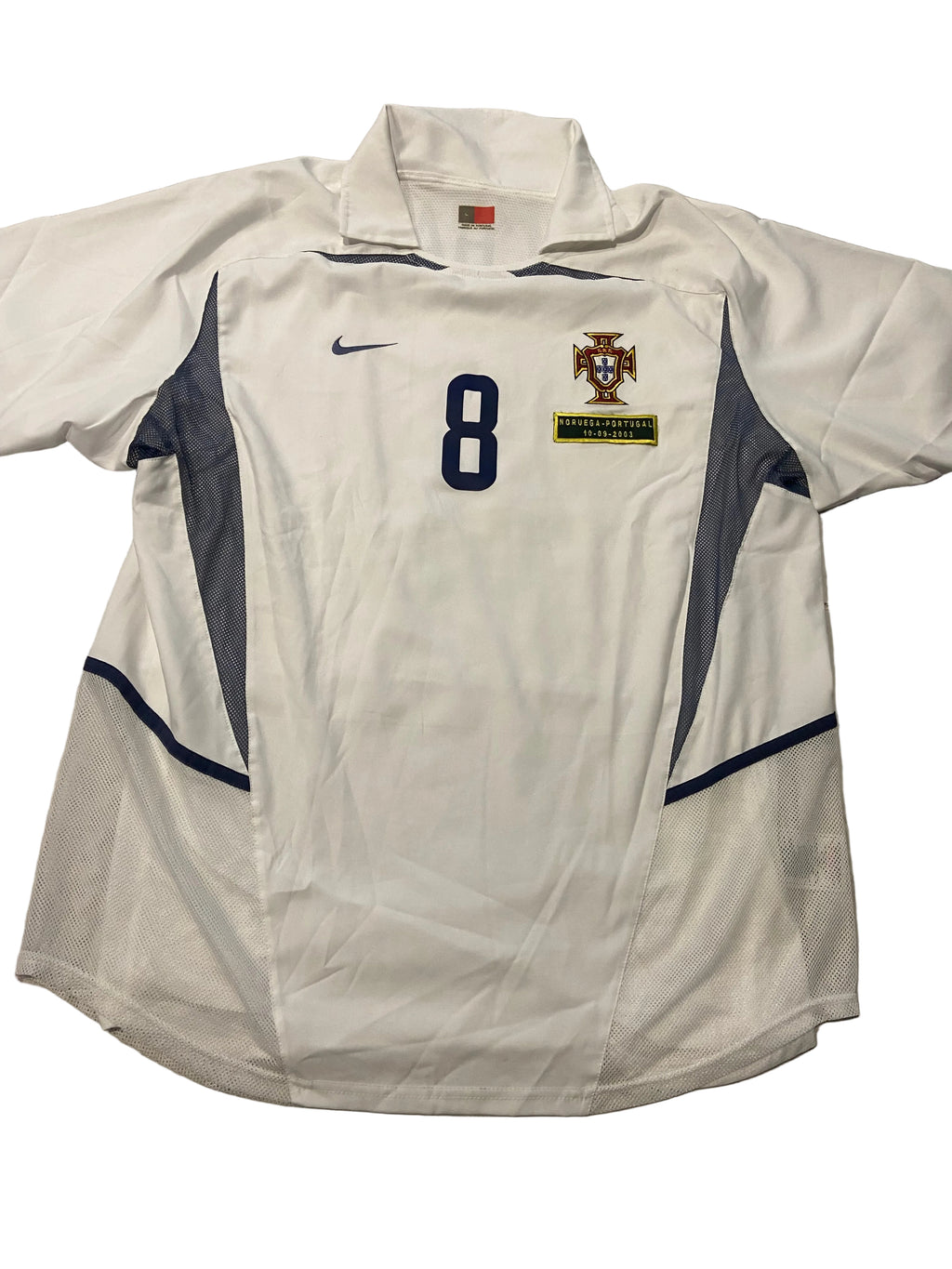 Maillot de foot du Portugal (porté N.8 FRECHAUT) contre la Norvège en 2003
