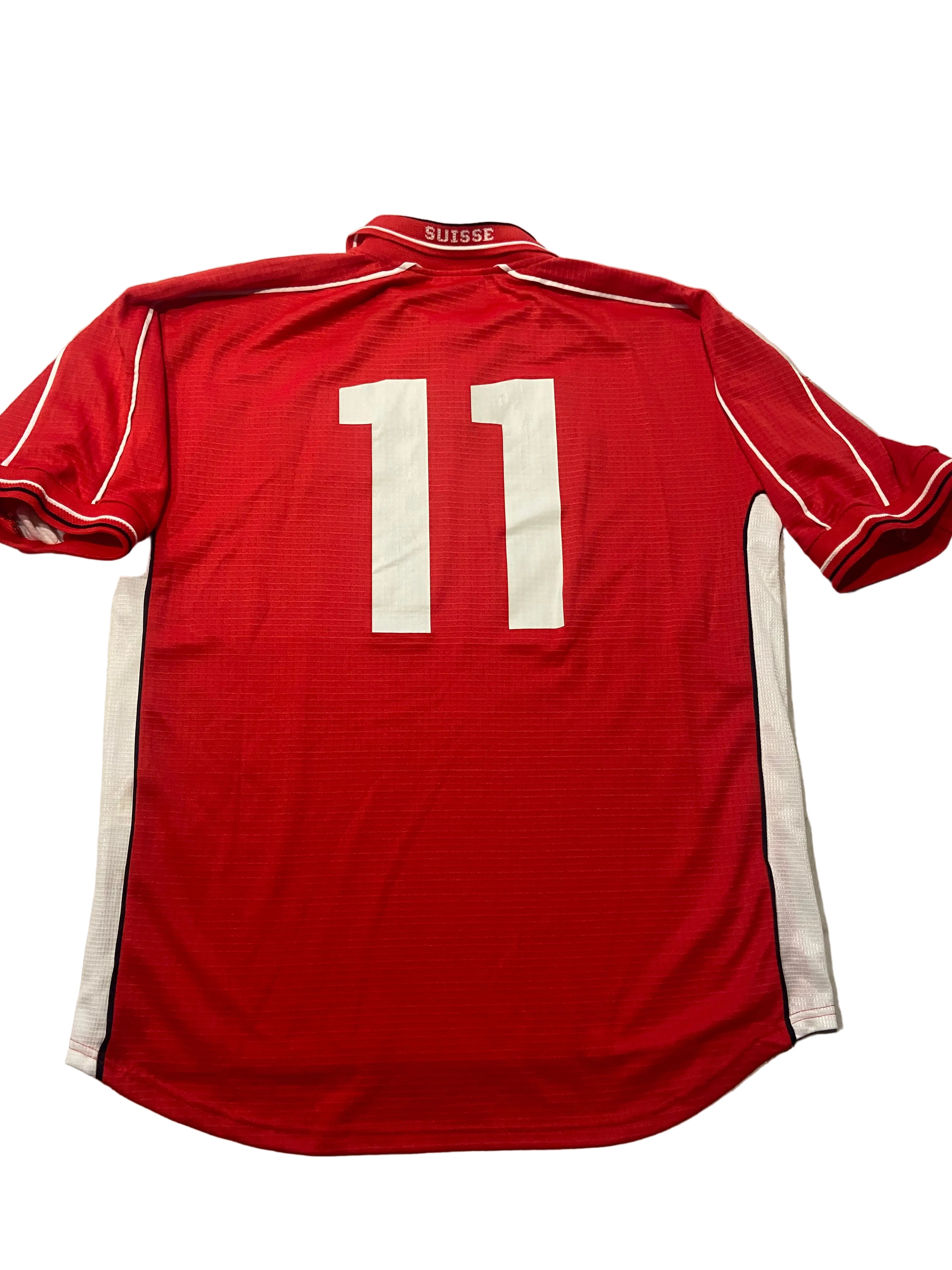 Maillot de foot de la Suisse (porté N.11 CHAPUISAT) match qualification EURO 2000