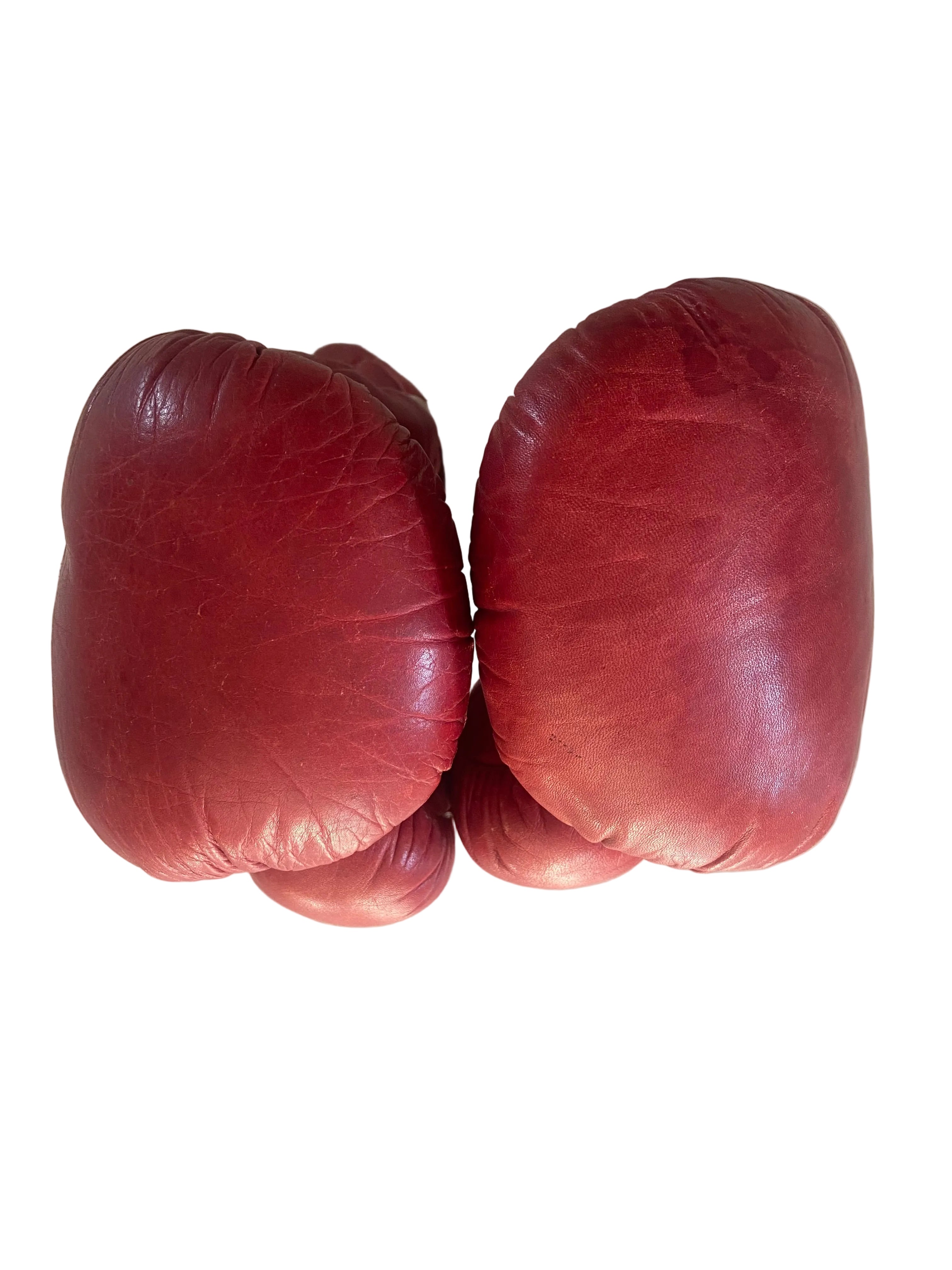 Paire de gants de boxe MONTANA Vintage - Cuir Rouge Patiné - Collection Ring- COLLECTOR