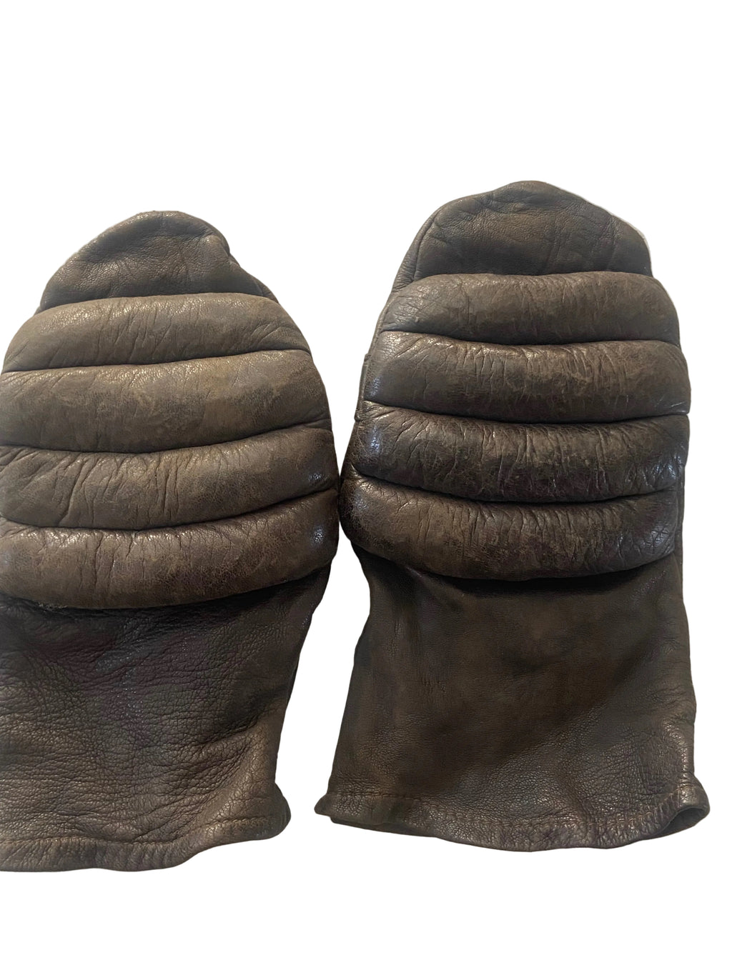 Boxhandschuh-Paar „Heritage“ – gealtertes braunes Leder – Multi-Wulst-Design – SAMMLERSTÜCK