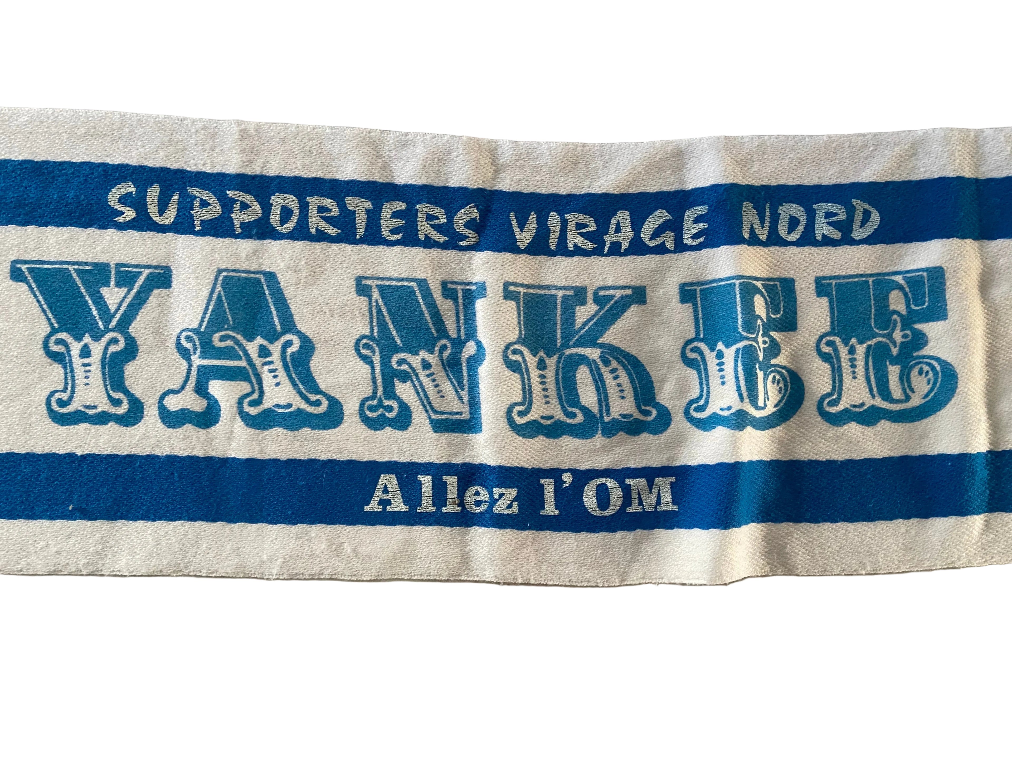 Echarpe de foot de l’OM MARSEILLE groupe Supporter YANKEE Virage Nord Scarf Supporter COLLECTOR