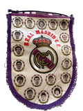 Fanion officiel de foot du RÉAL de MADRID C.F. Fin 80s – Effectif Légendaire « La Quinta del Buitre » Collector