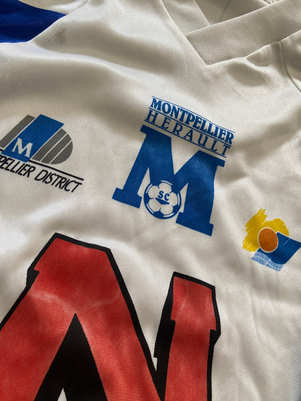Maillot de foot ADIDAS de l’équipe de MONTPELLIER MHSC (stock pro) saison 1993-94 (extérieur)