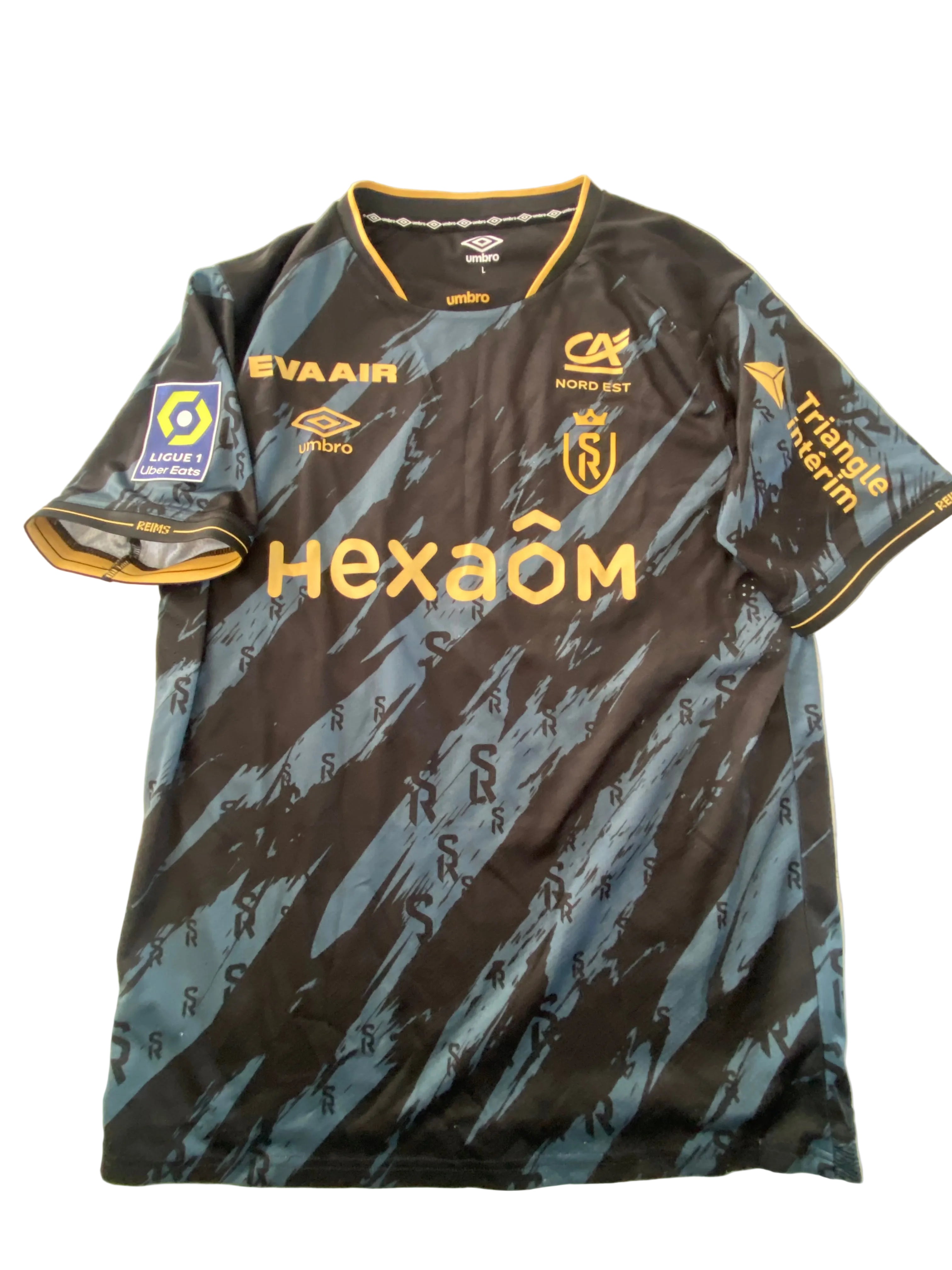 Maillot de foot UMBRO du STADE de REIMS (porté du N.26 STAMBOULI) saison 2023-24