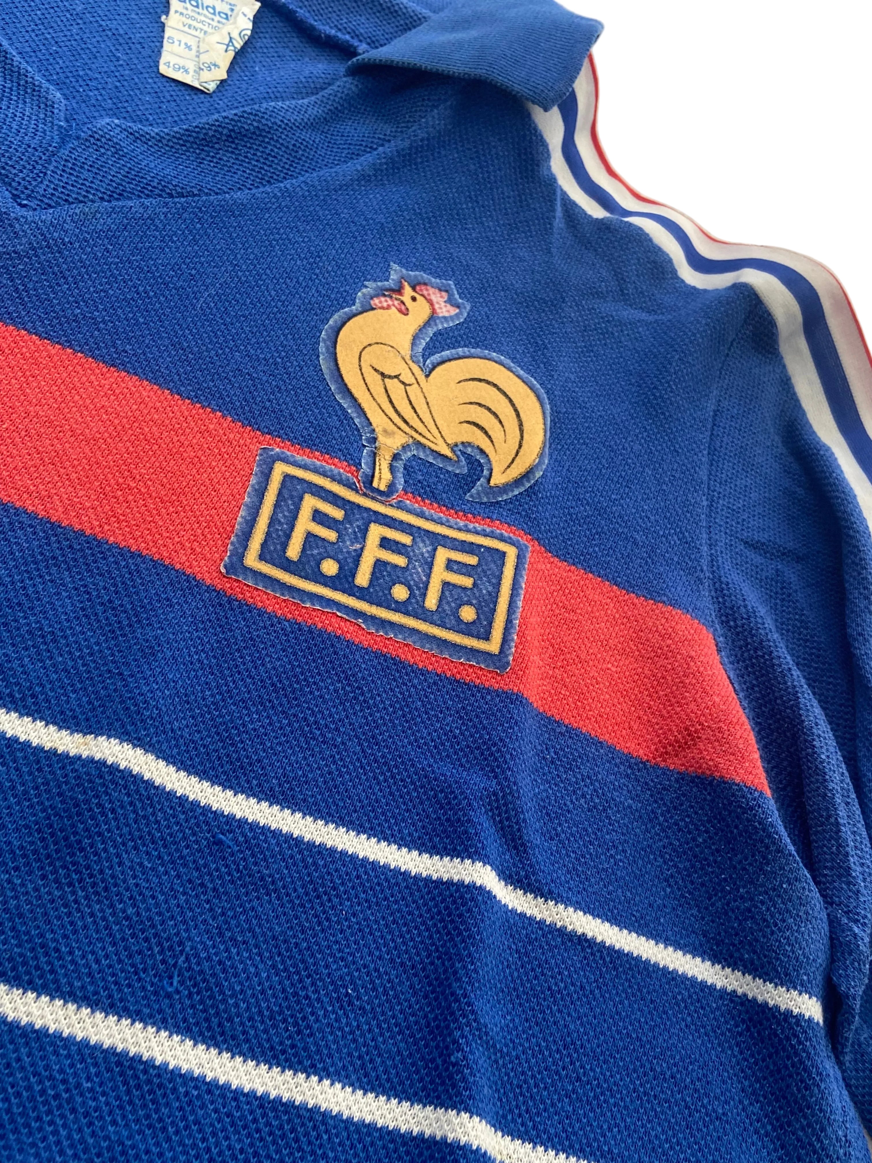 Maillot de foot ADIDAS de L’équipe de FRANCE 1984 (N.10 PLATINI)