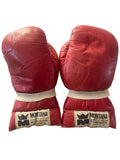 Paire de gants de boxe MONTANA Vintage - Cuir Rouge Patiné - Collection Ring- COLLECTOR