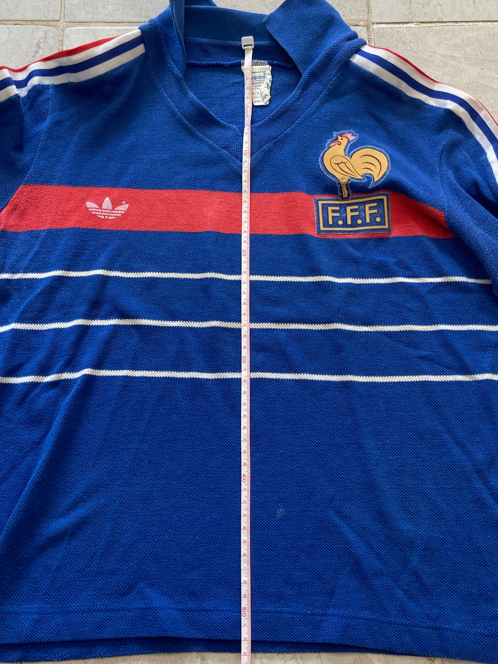 Maillot de foot ADIDAS de L’équipe de FRANCE 1984 (N.10 PLATINI)