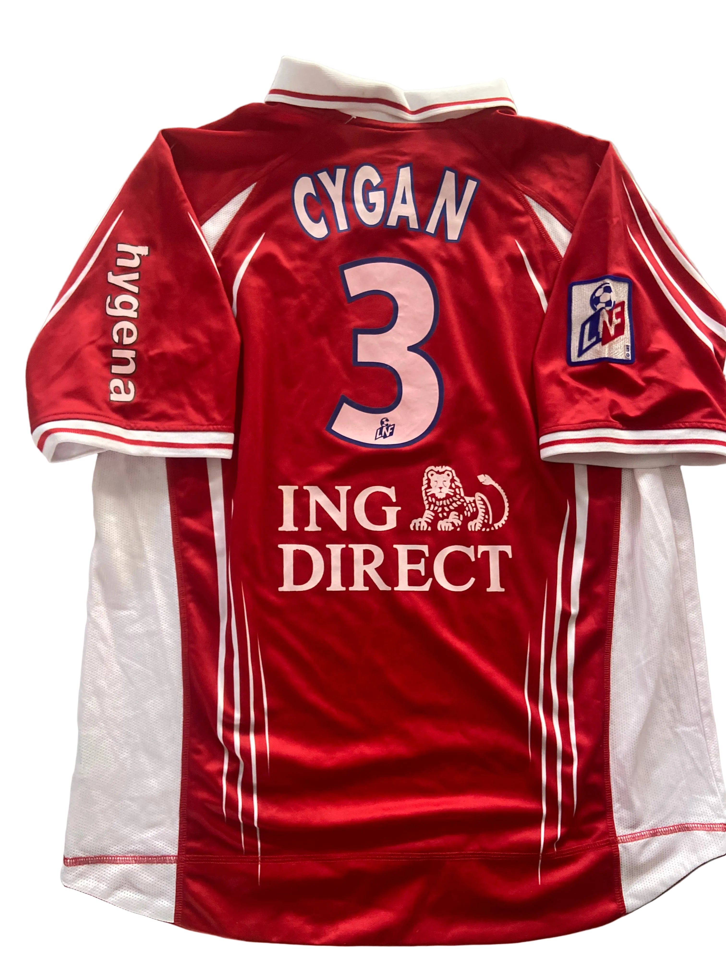 Maillot de foot KIPSTA de LILLE LOSC (porté N.3 CYGAN) saison 2001-02