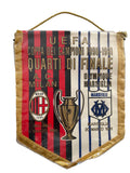 Fanion officiel de foot- Quart de Finale Coupe des Champions 1991 – AC Milan vs OM- Collector