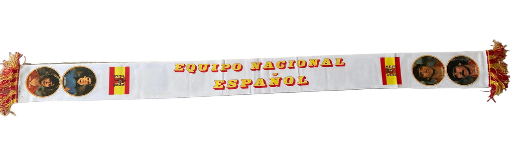 Écharpe de foot -Equipe nationale d’Espagne - Photos joueurs- Coupe du Monde 1982- vintage COLLECTOR
