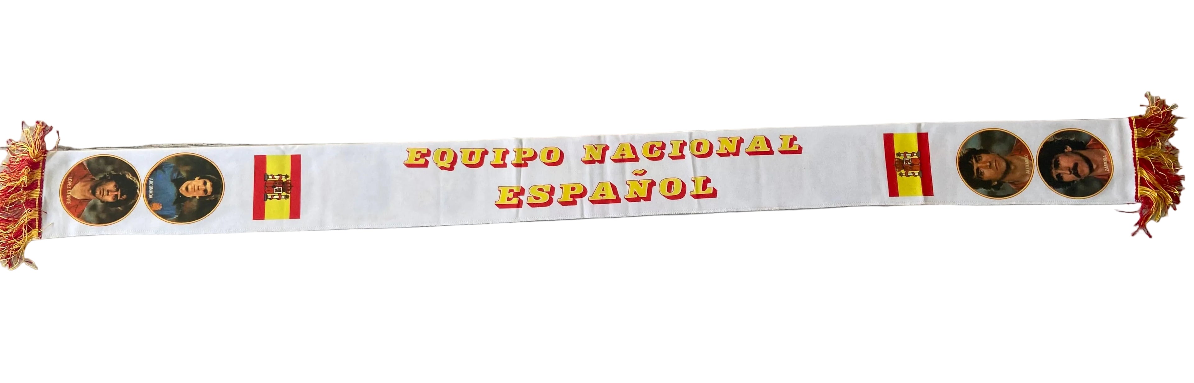 Écharpe de foot -Equipe nationale d’Espagne - Photos joueurs- Coupe du Monde 1982- vintage COLLECTOR