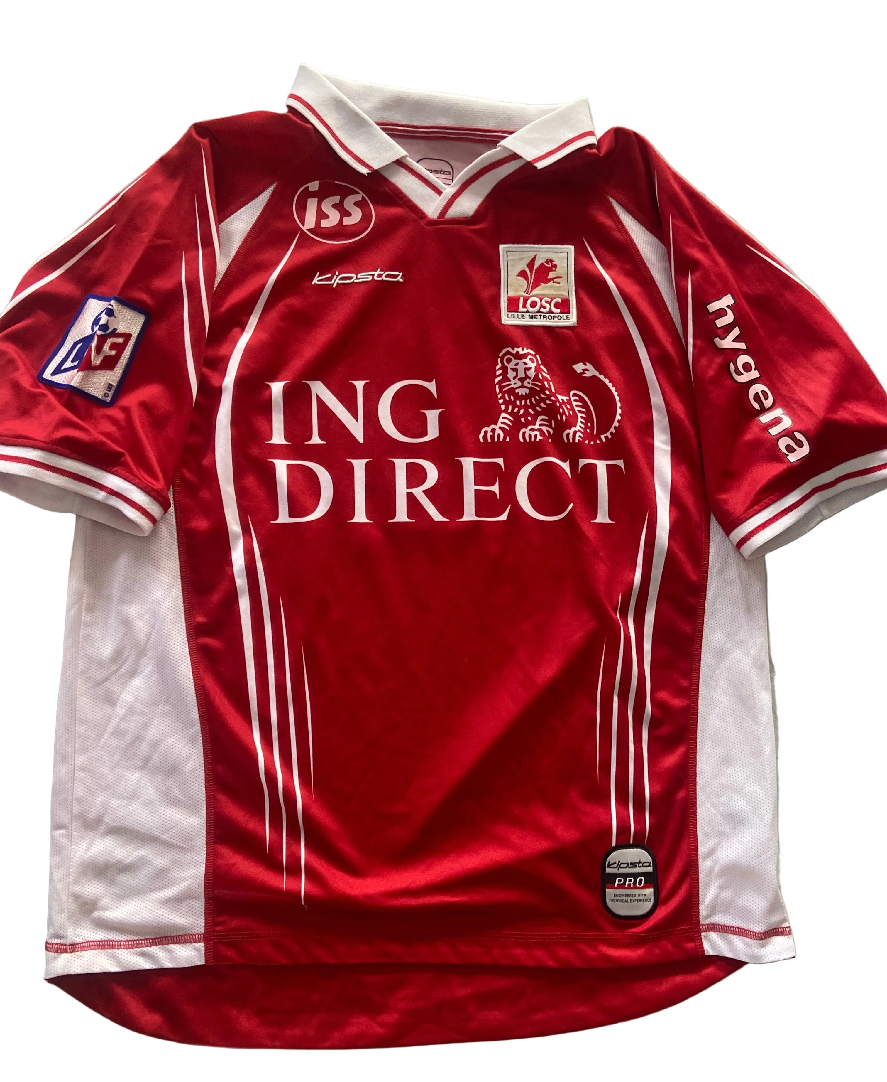Maillot de foot KIPSTA de LILLE LOSC (porté N.3 CYGAN) saison 2001-02