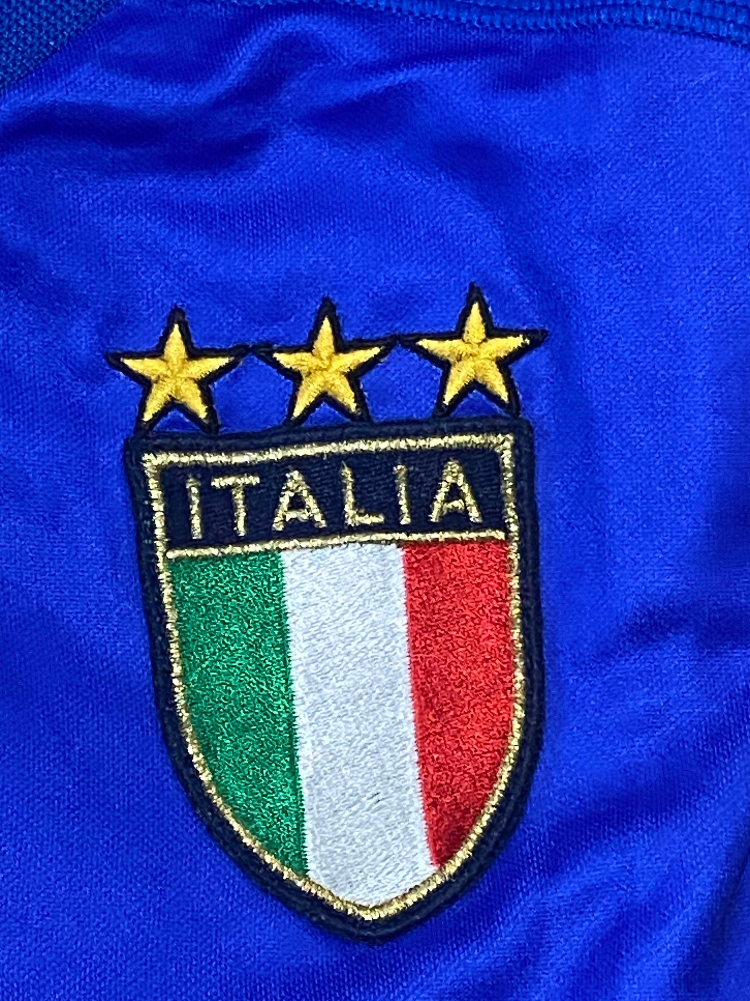 Maillot de foot de l’Italie (porté N.14 CONTE) match qualification EURO 2000 (certificat d’authenticité fourni)
