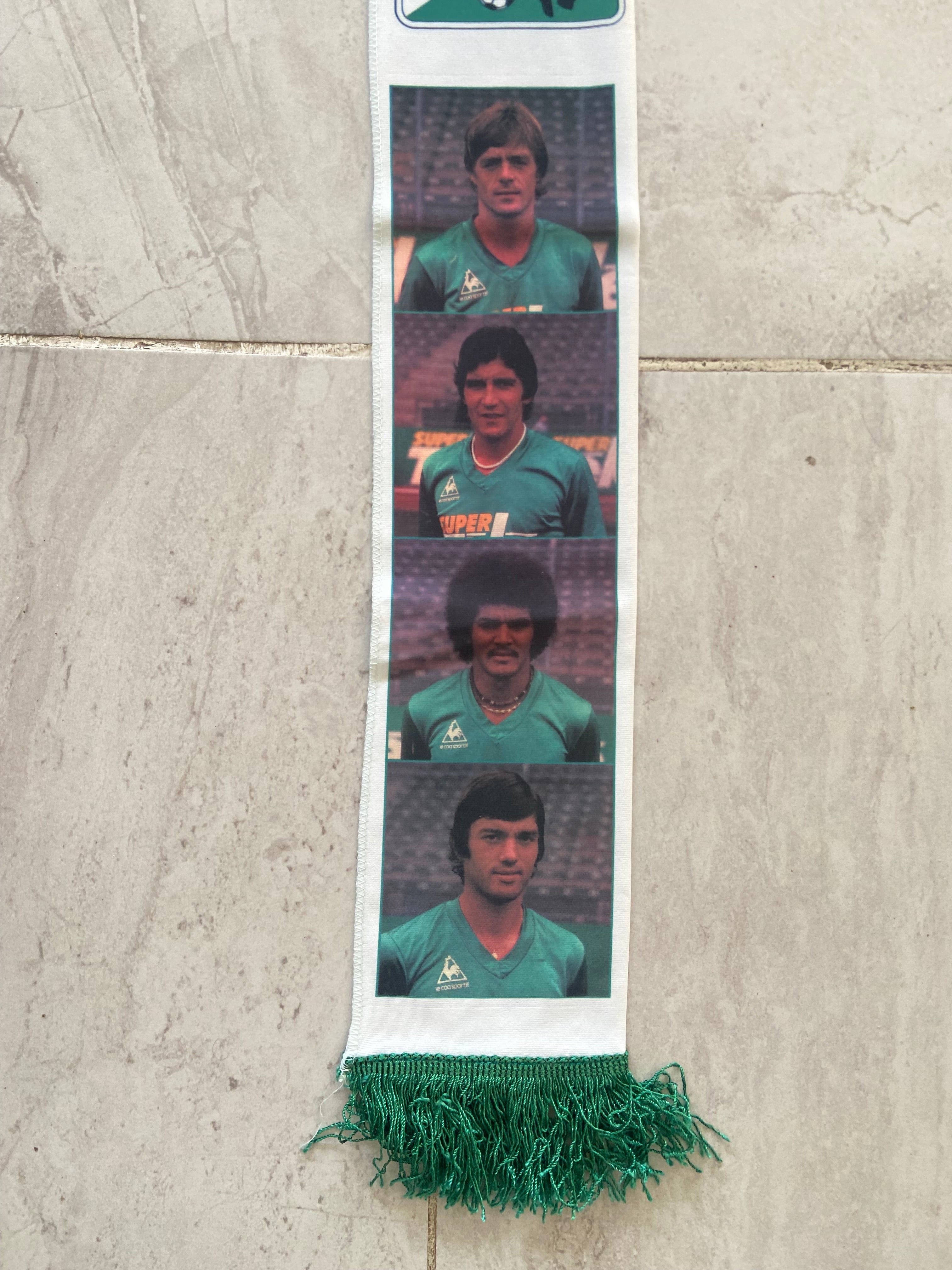 Echarpe de foot Vintage AS Saint-Étienne - ASSE - Années 80 - La Panthère Noire (Neuve Deadstock)
