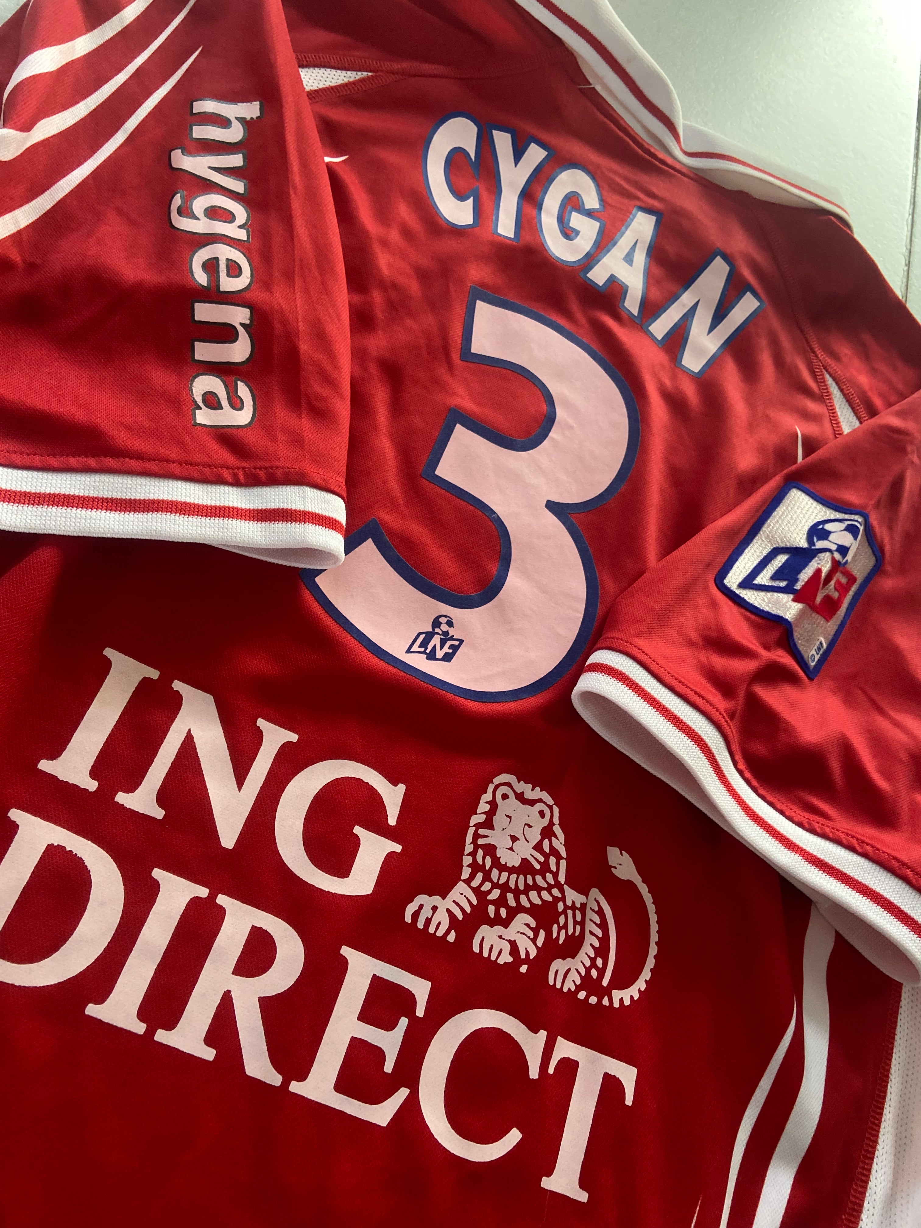 Maillot de foot KIPSTA de LILLE LOSC (porté N.3 CYGAN) saison 2001-02