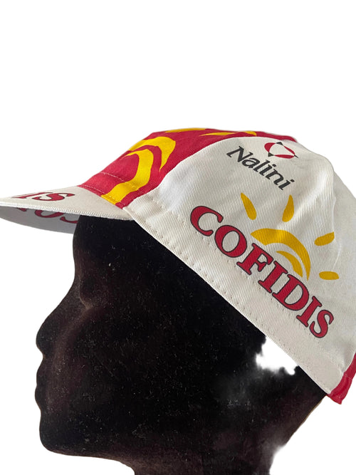 Casquette Officielle de vélo cyclisme -coureur pro équipe COFIDIS – Marque Nalini – année 1990-2000 COLLECTOR