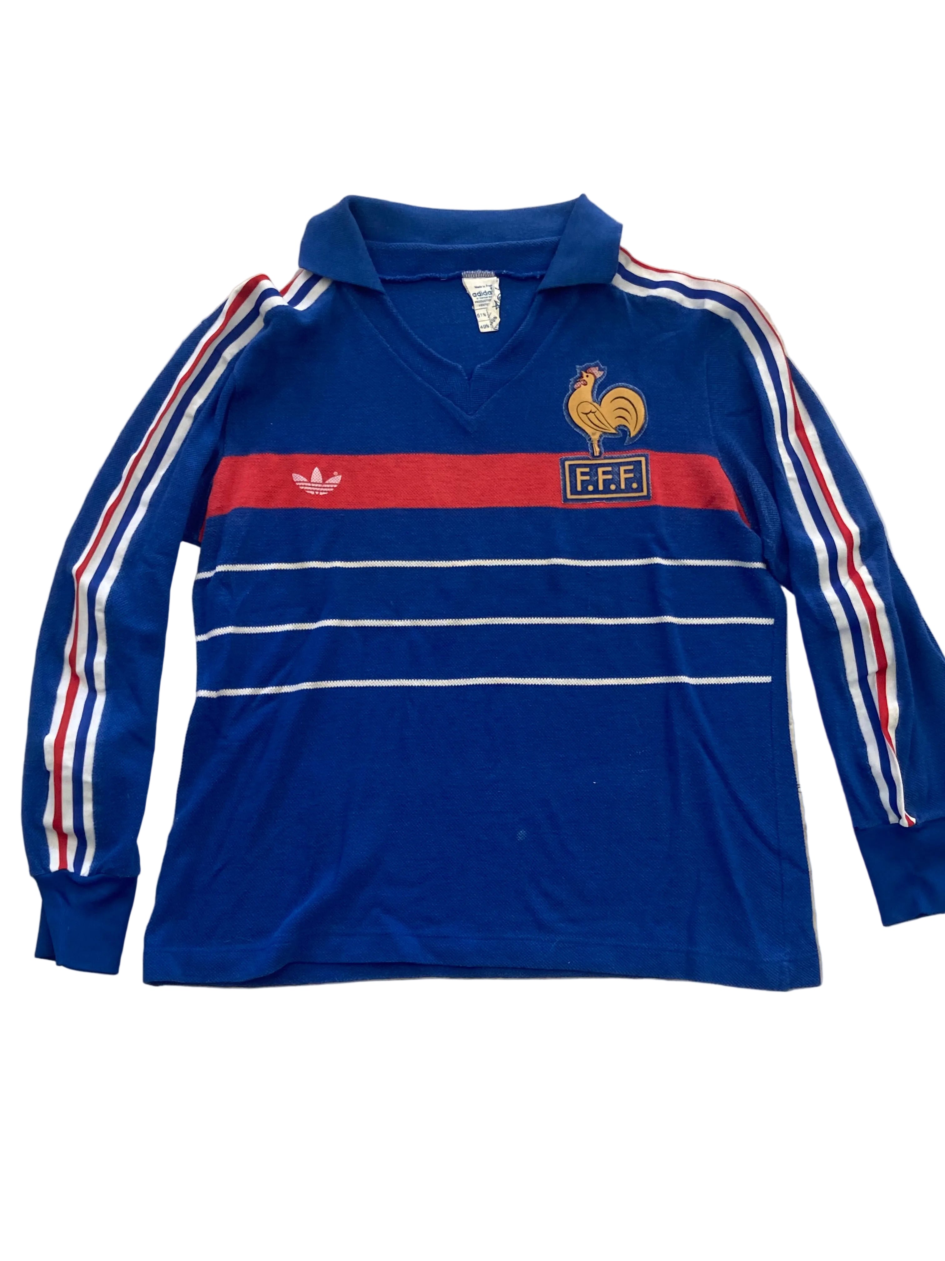 Maillot de foot ADIDAS de L’équipe de FRANCE 1984 (N.10 PLATINI)