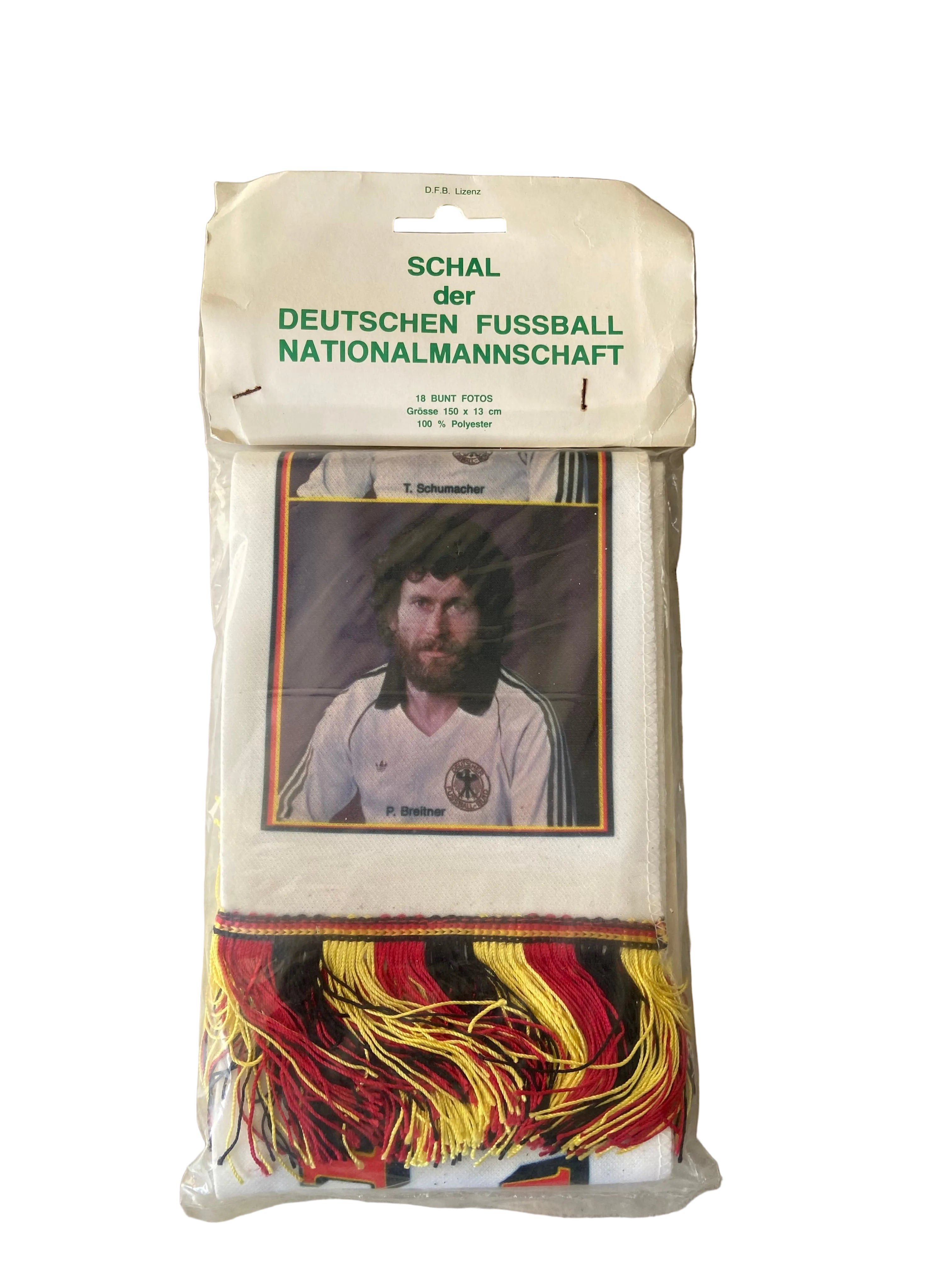 Écharpe de foot Vintage Mannschaft - Allemagne 1982 - (Neuve sous Blister-Deadstock)